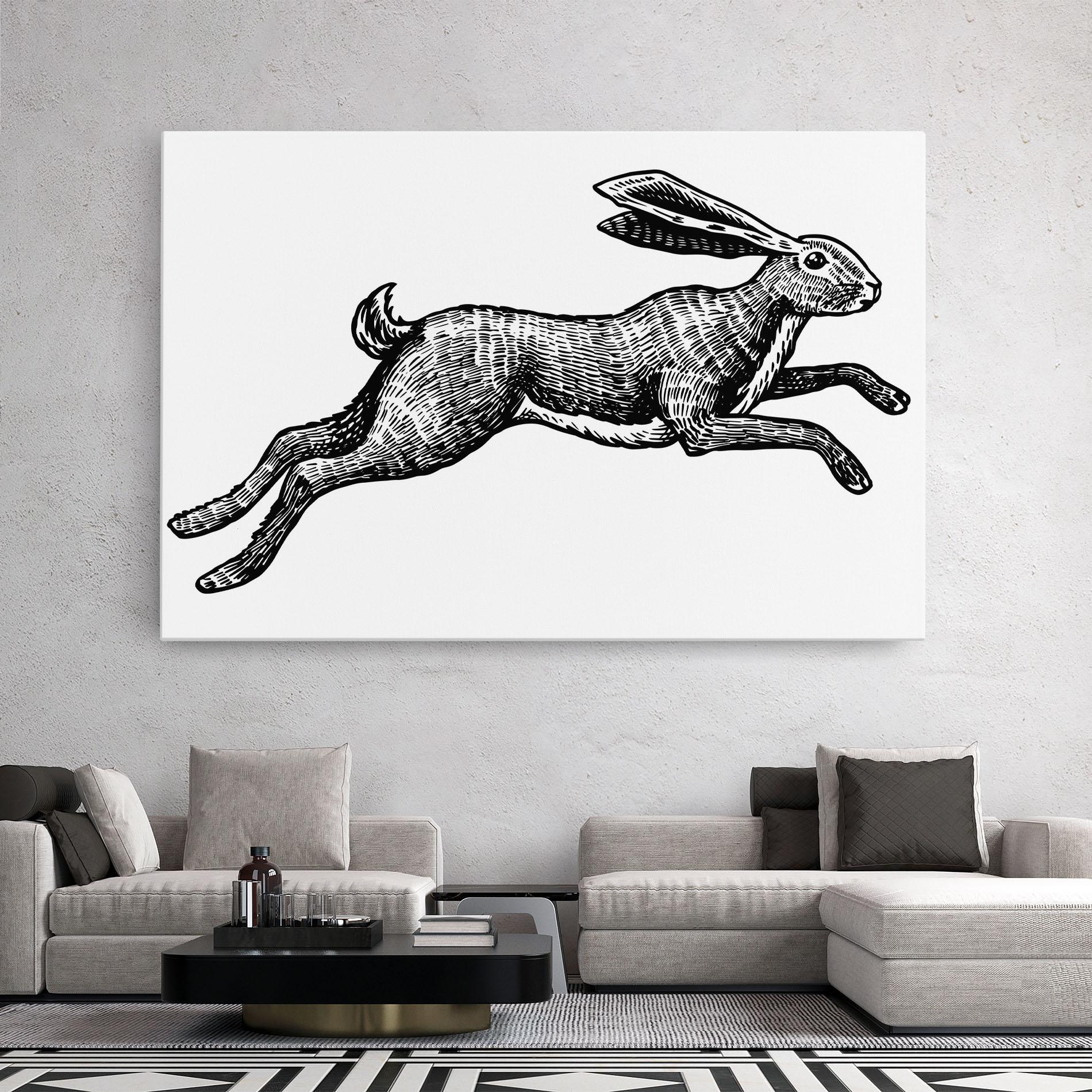 Tablou Canvas Black Line Bunny mockup 2