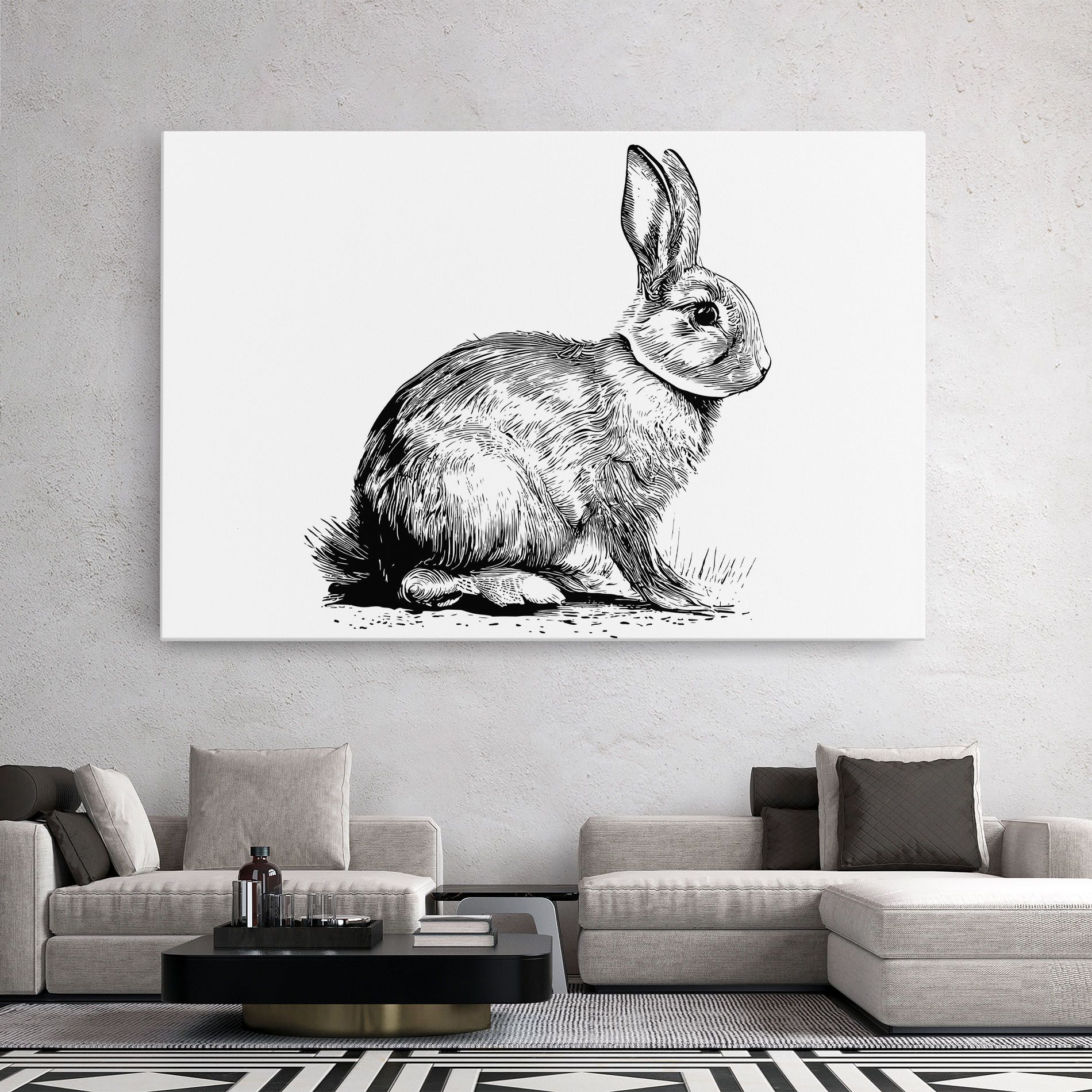 Bunny Black Lines mockup 2