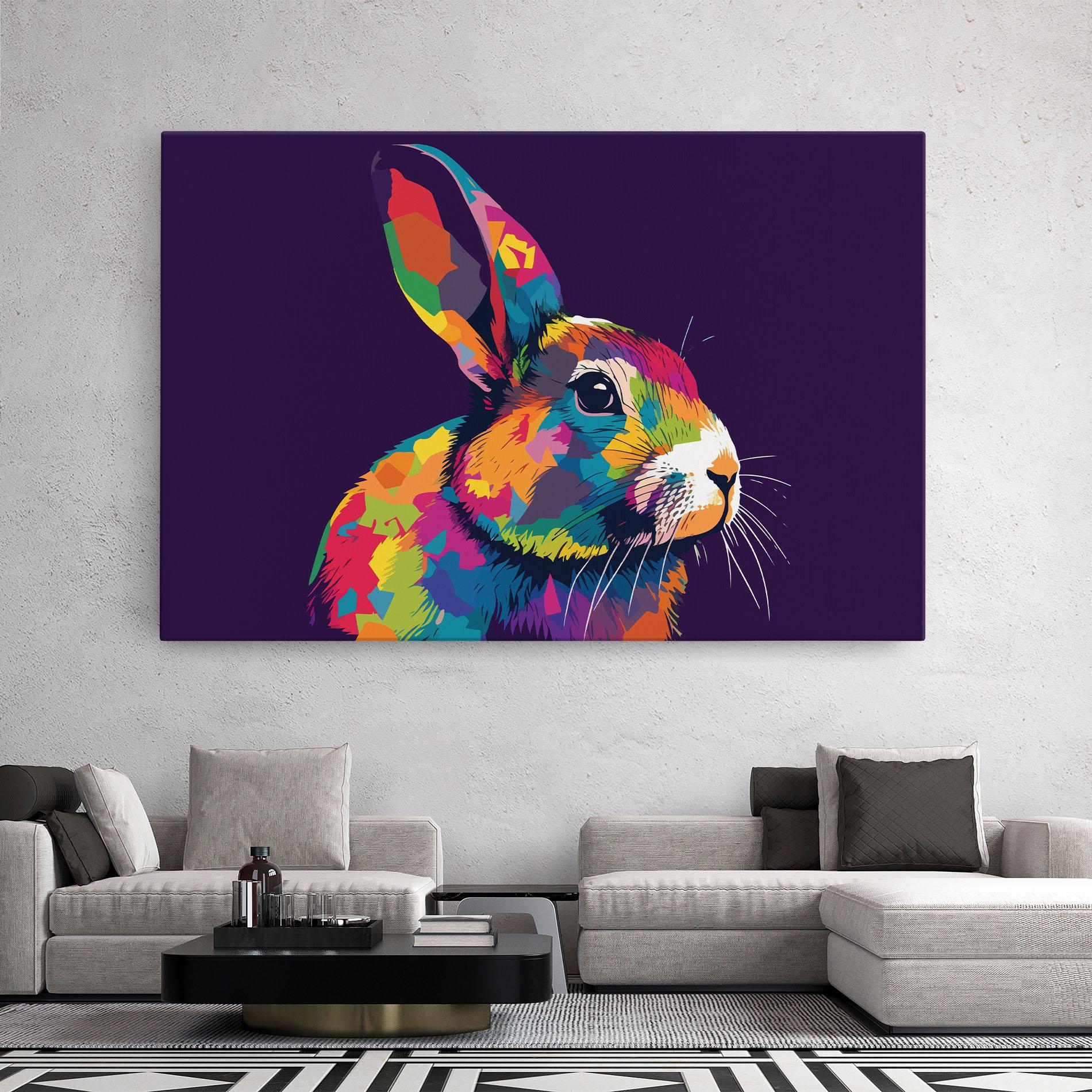 Tablou Canvas Bunny On Purple mockup 2