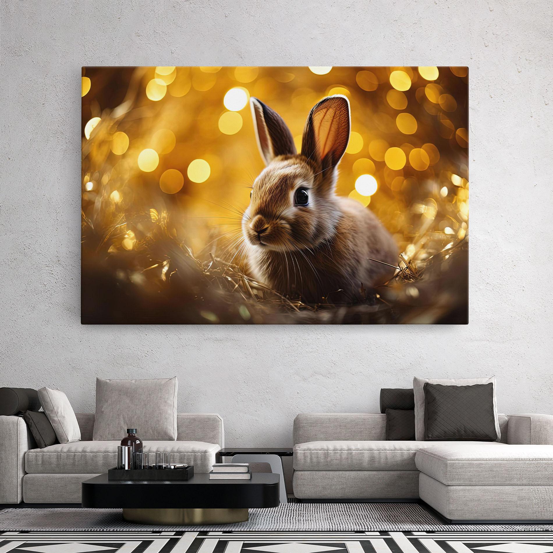 Tablou Canvas Gold Lights Bunny mockup 2