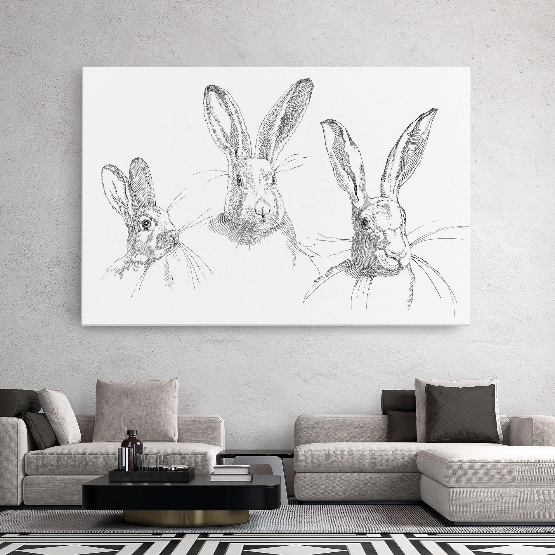 Tablou Canvas Hand Drawn Bunny mockup 2