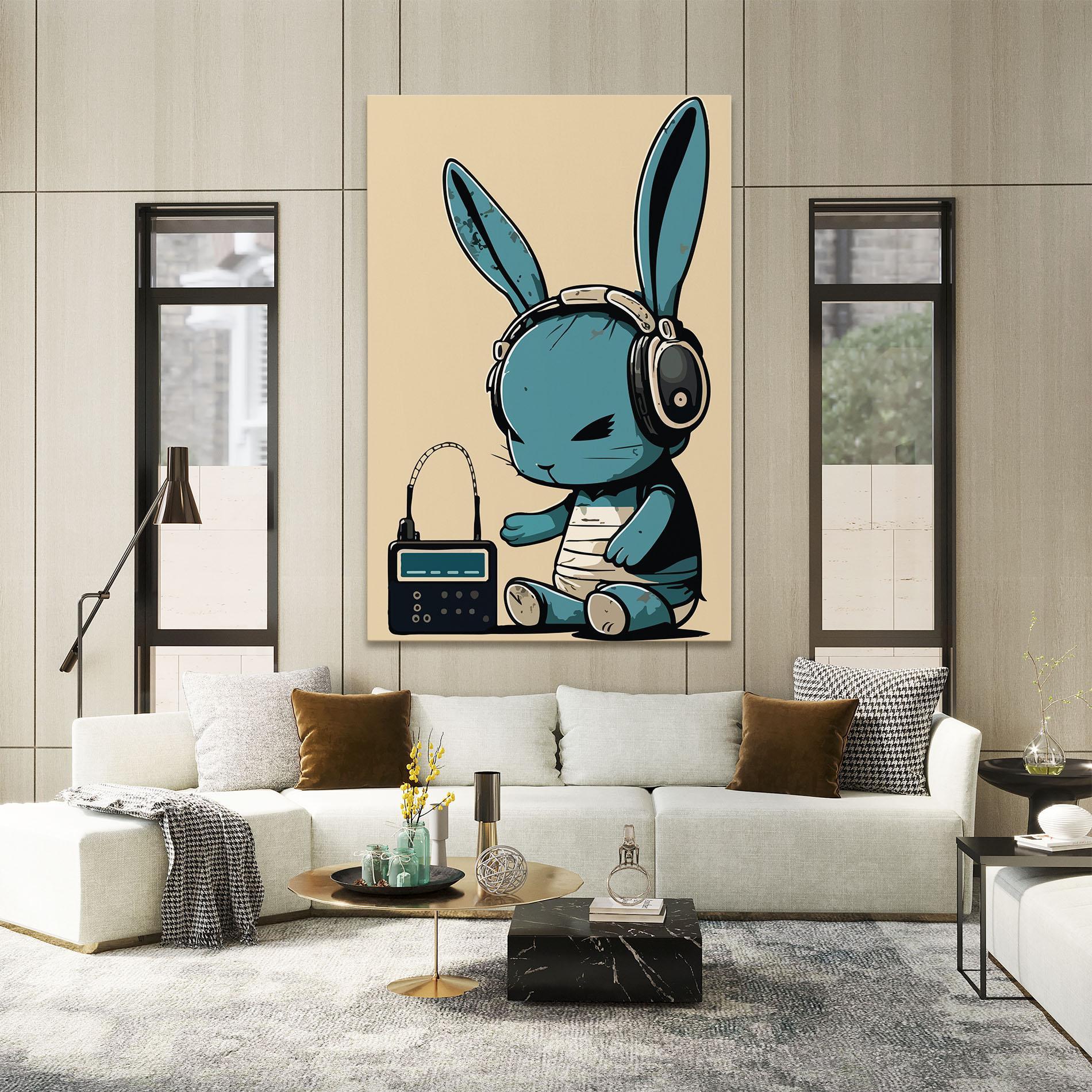 Tablou Canvas Blue Baby Bunny mockup 2