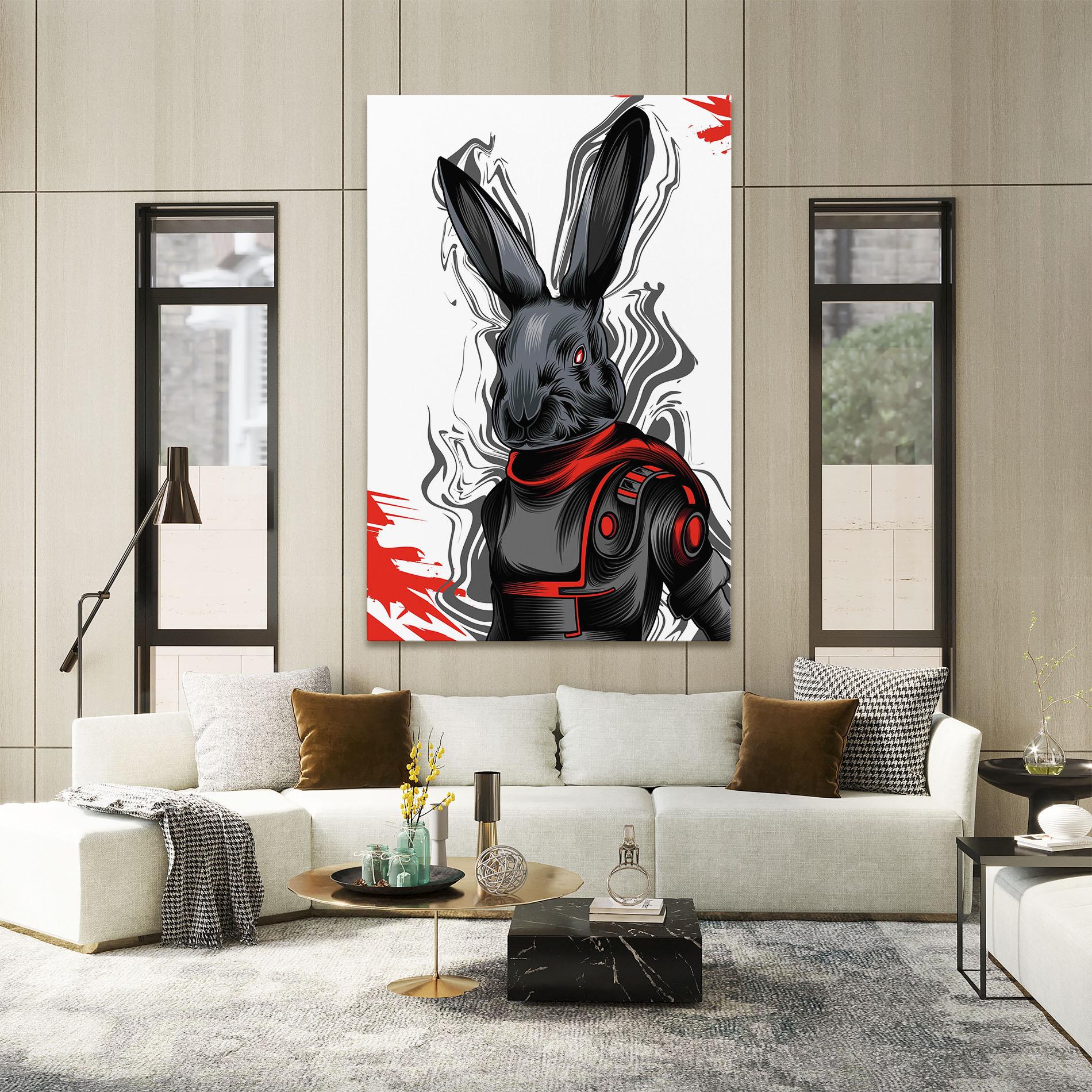 Tablou Canvas Cyborg Red Bunny mockup 2