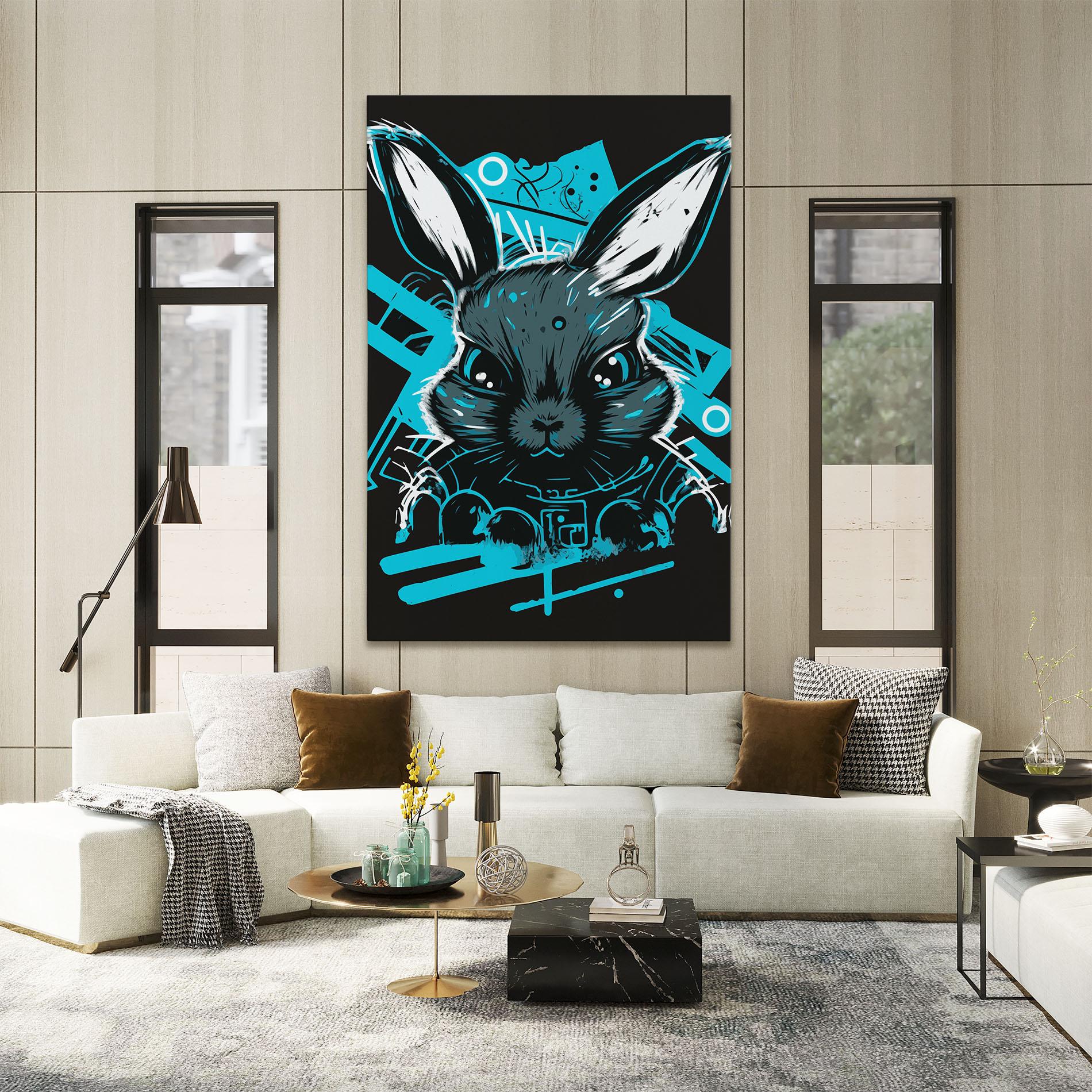 Tablou Canvas Grey Blue Bunny mockup 2