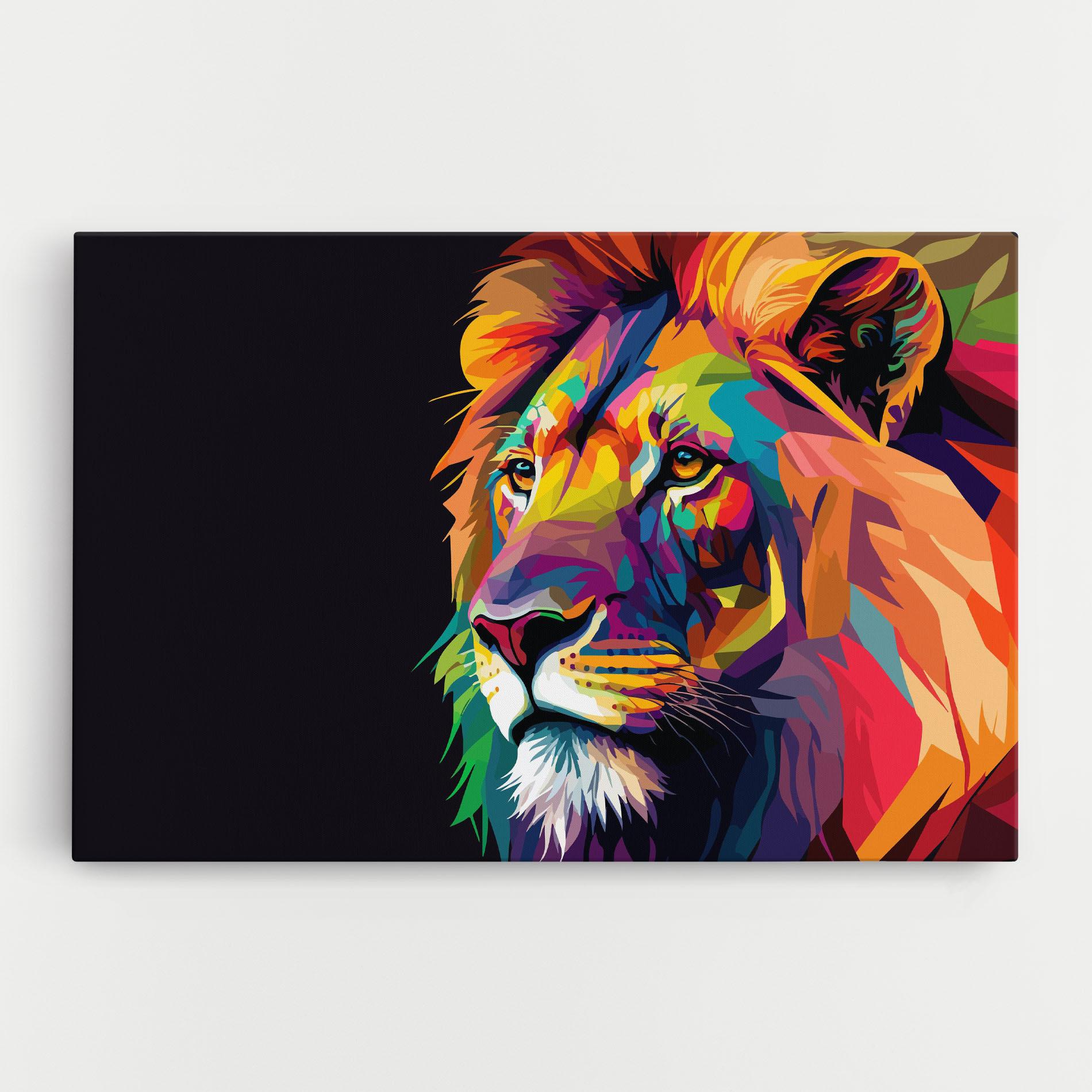 Tablou Canvas Colorful Lion mockup 0