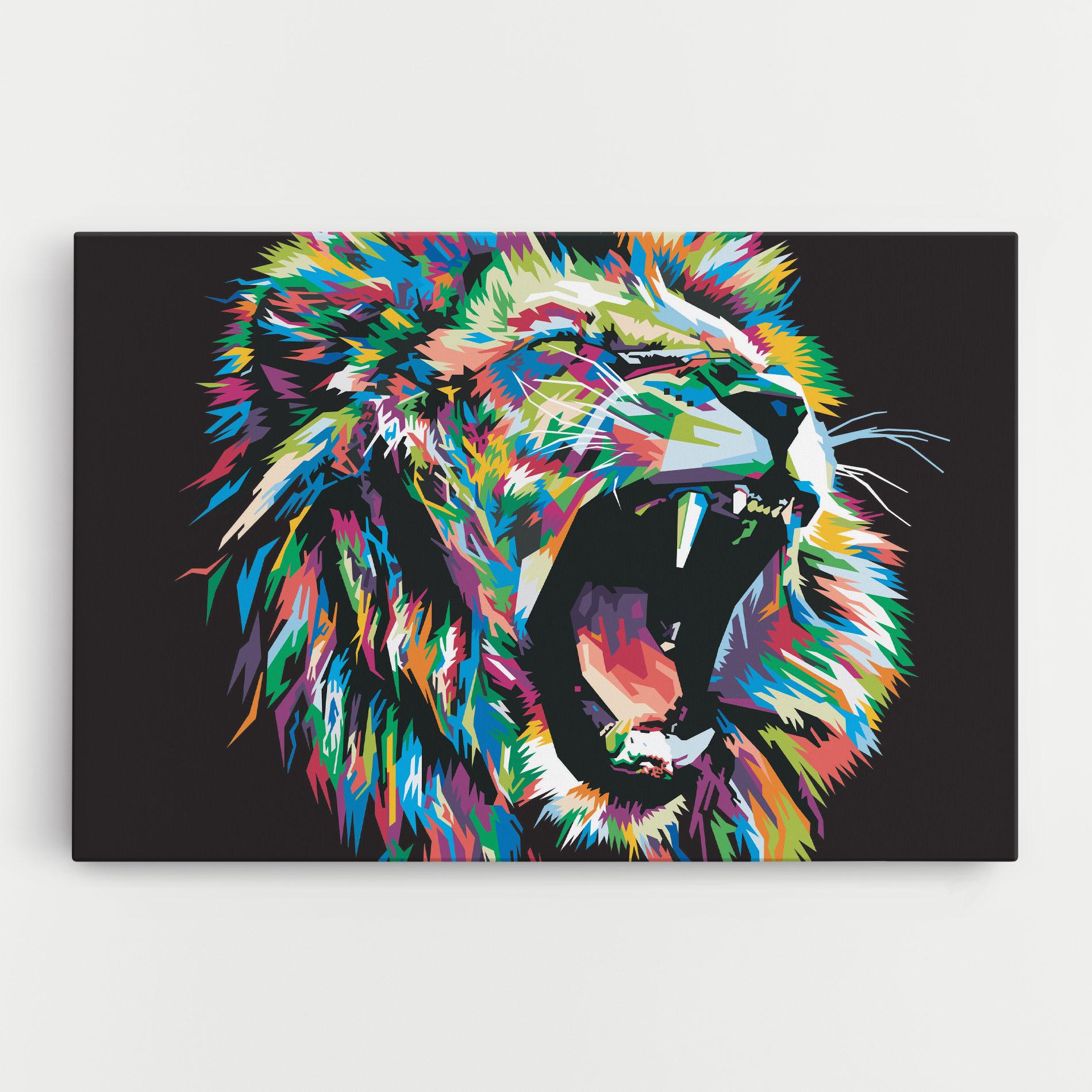 Tablou Canvas Green Blue Lion mockup 0