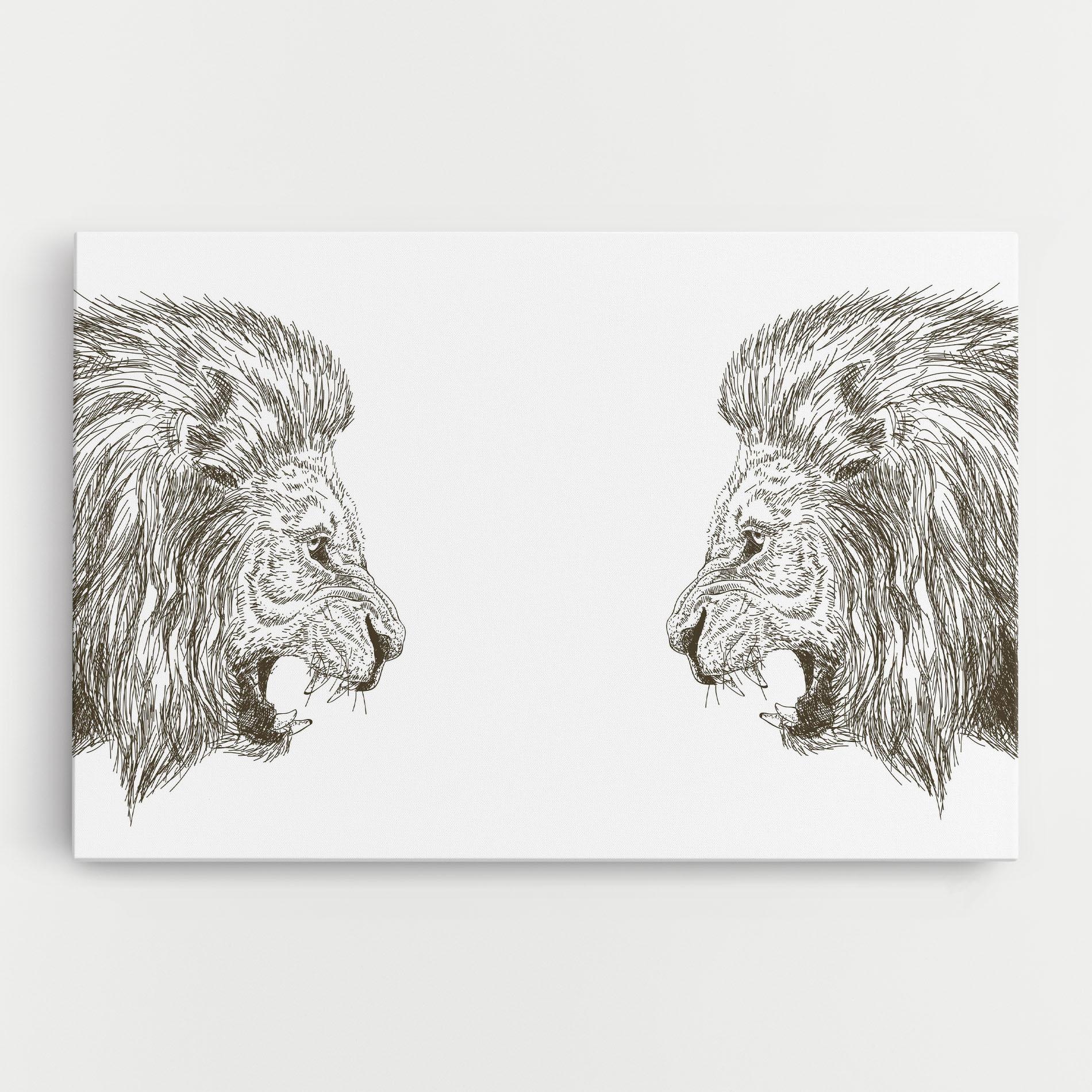 Tablou Canvas Lion For Text mockup 0