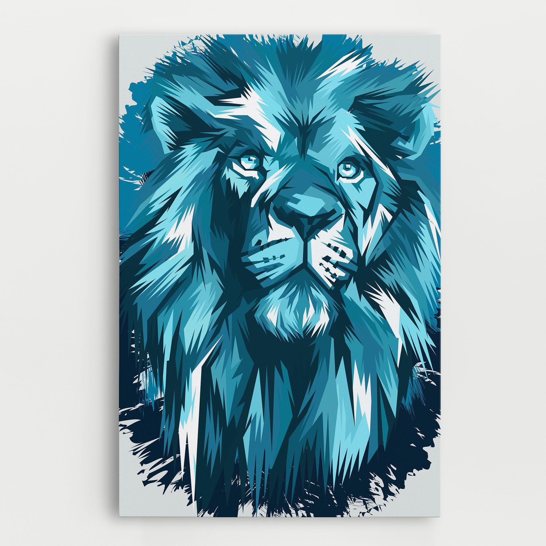 Tablou Canvas Blue Lion Head mockup 0