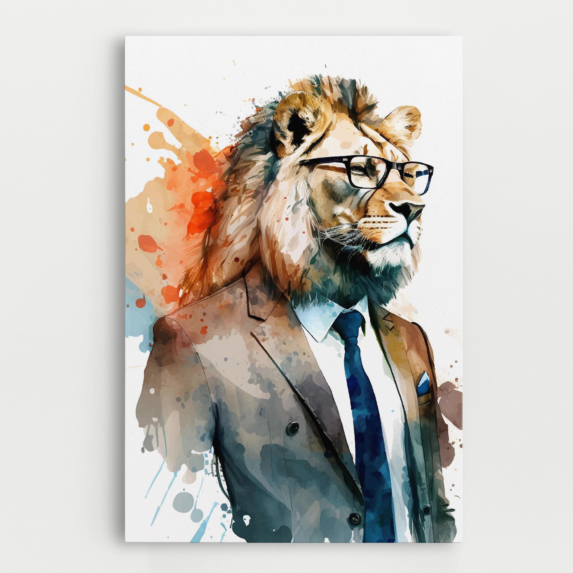 Tablou Canvas Brown Suit Lion mockup 0