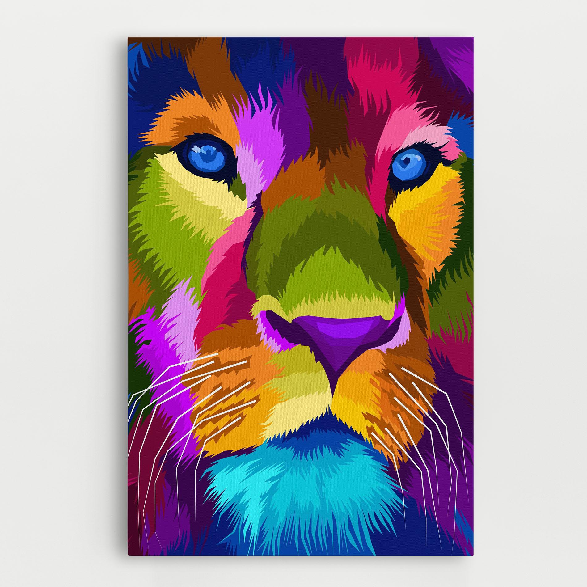Tablou Canvas Color Lion Close Up mockup 0