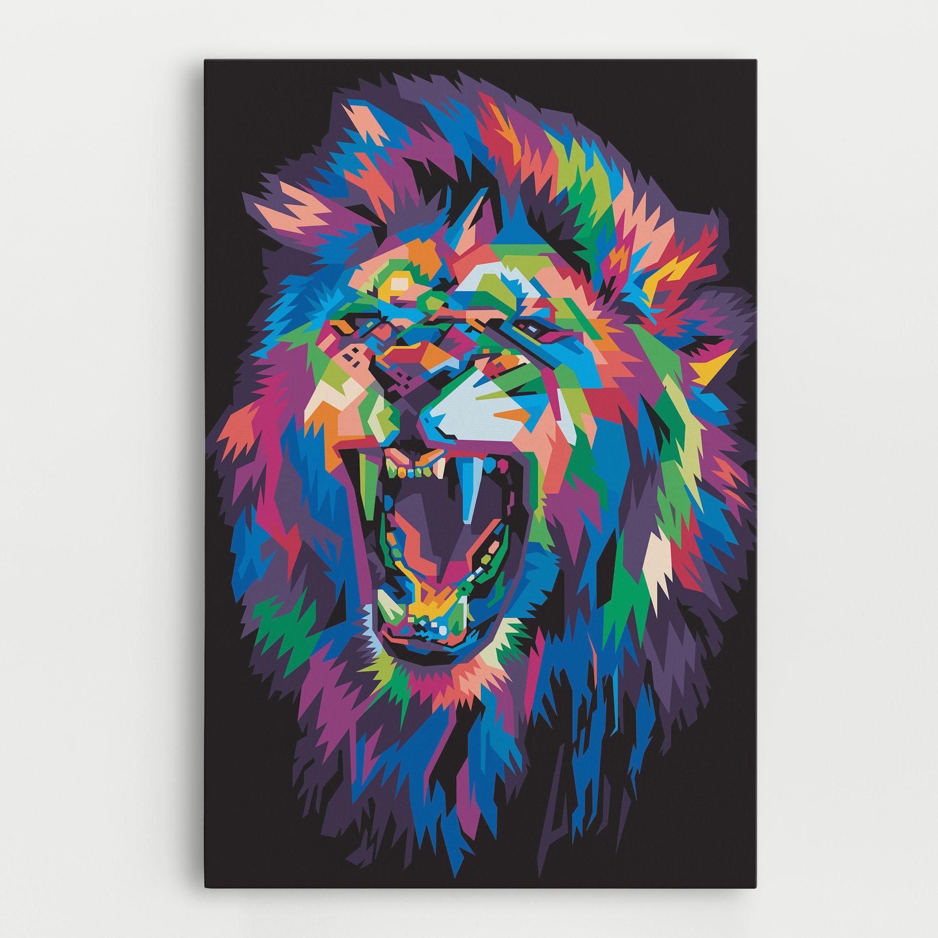 Tablou Canvas Colorful Lion Head mockup 0