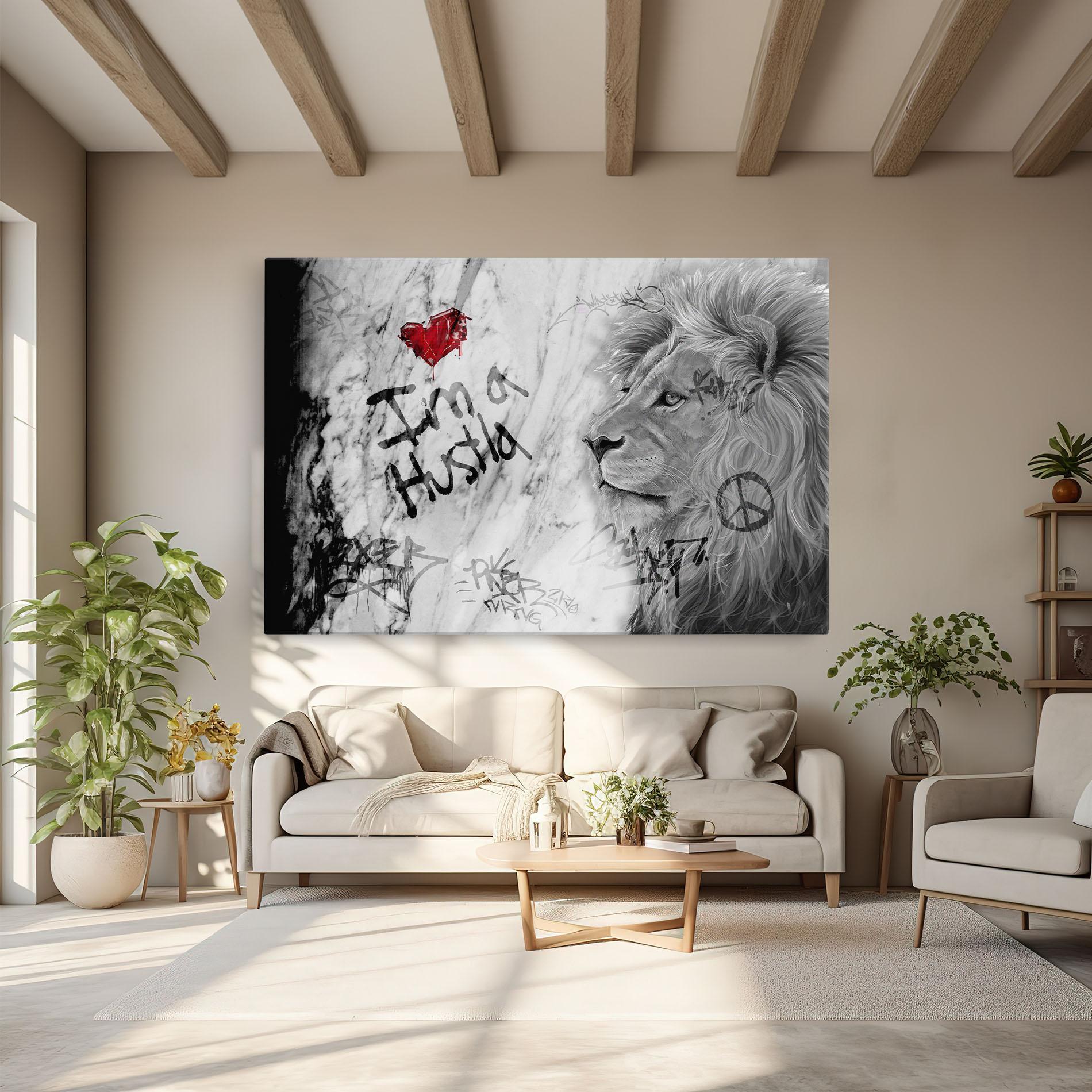 Tablou Canvas Lion Hustler mockup 6