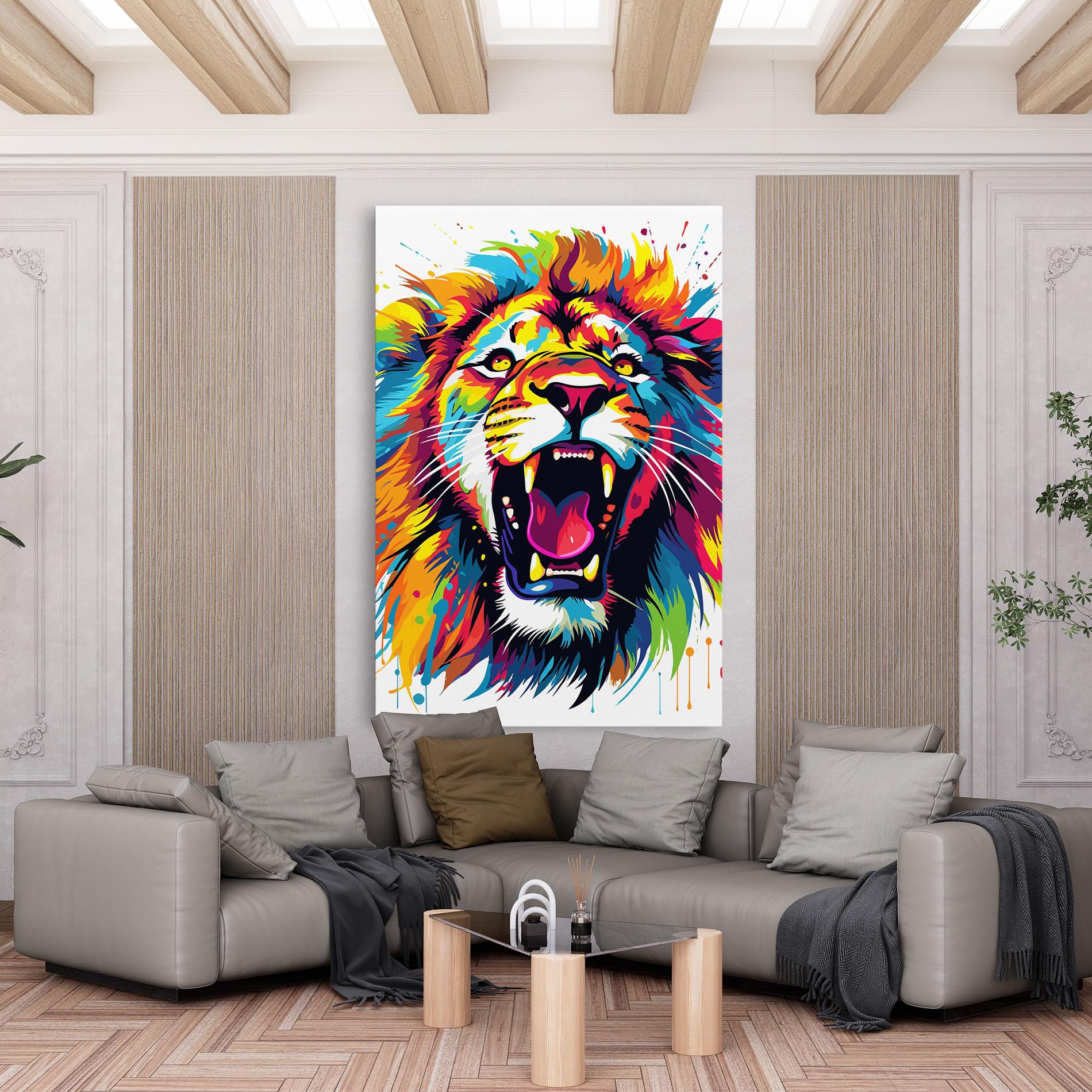 Tablou Canvas Angry Lion Mix mockup 6