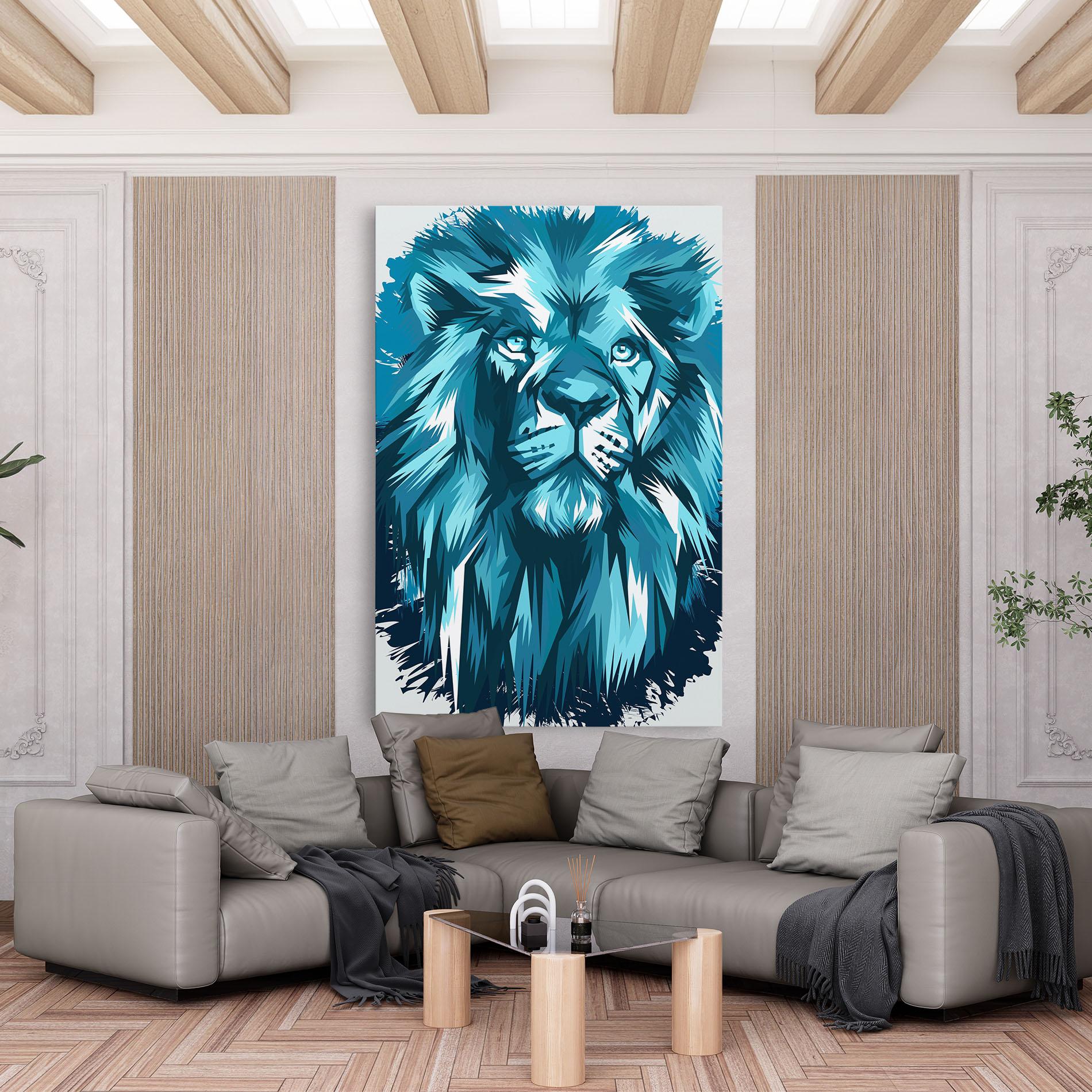 Tablou Canvas Blue Lion Head mockup 6