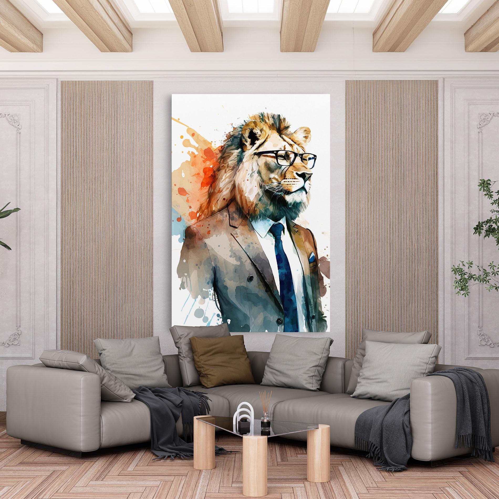 Tablou Canvas Brown Suit Lion mockup 6
