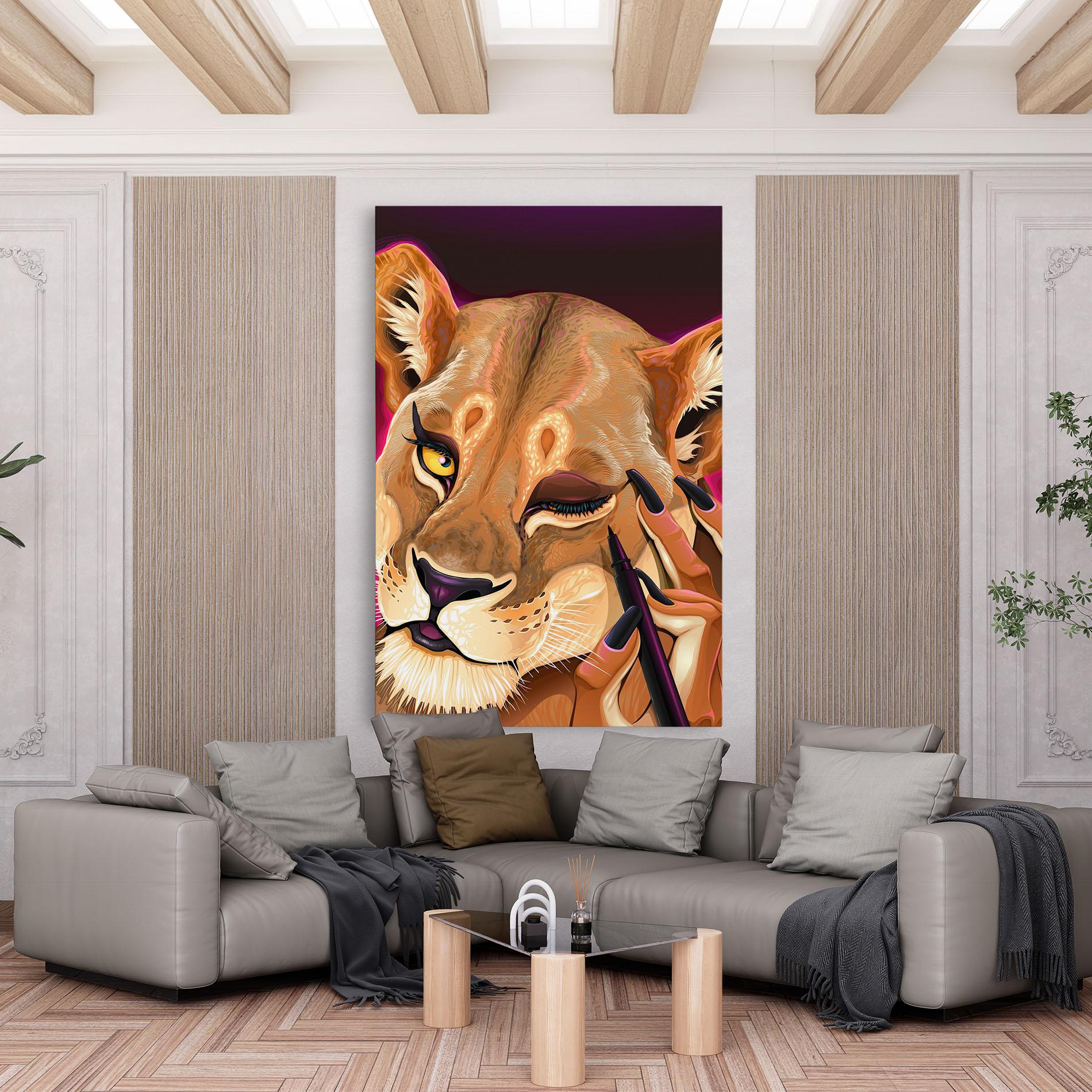 Tablou Canvas Female Lion Makeup mockup 6