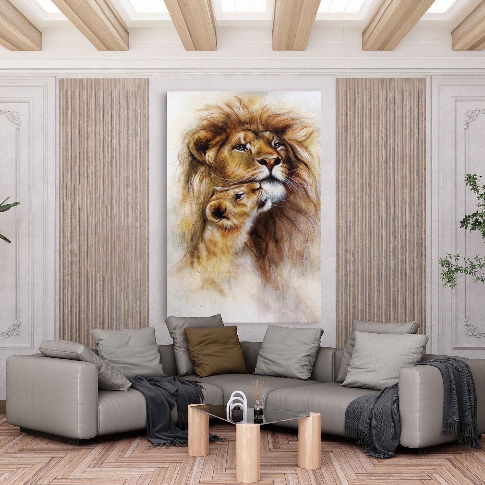 Tablou Canvas Lion Love mockup 6