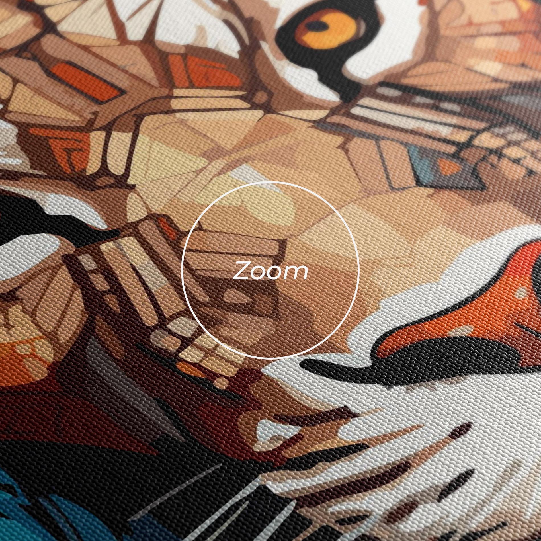 Tablou Canvas Blue Orange Lion mockup 3