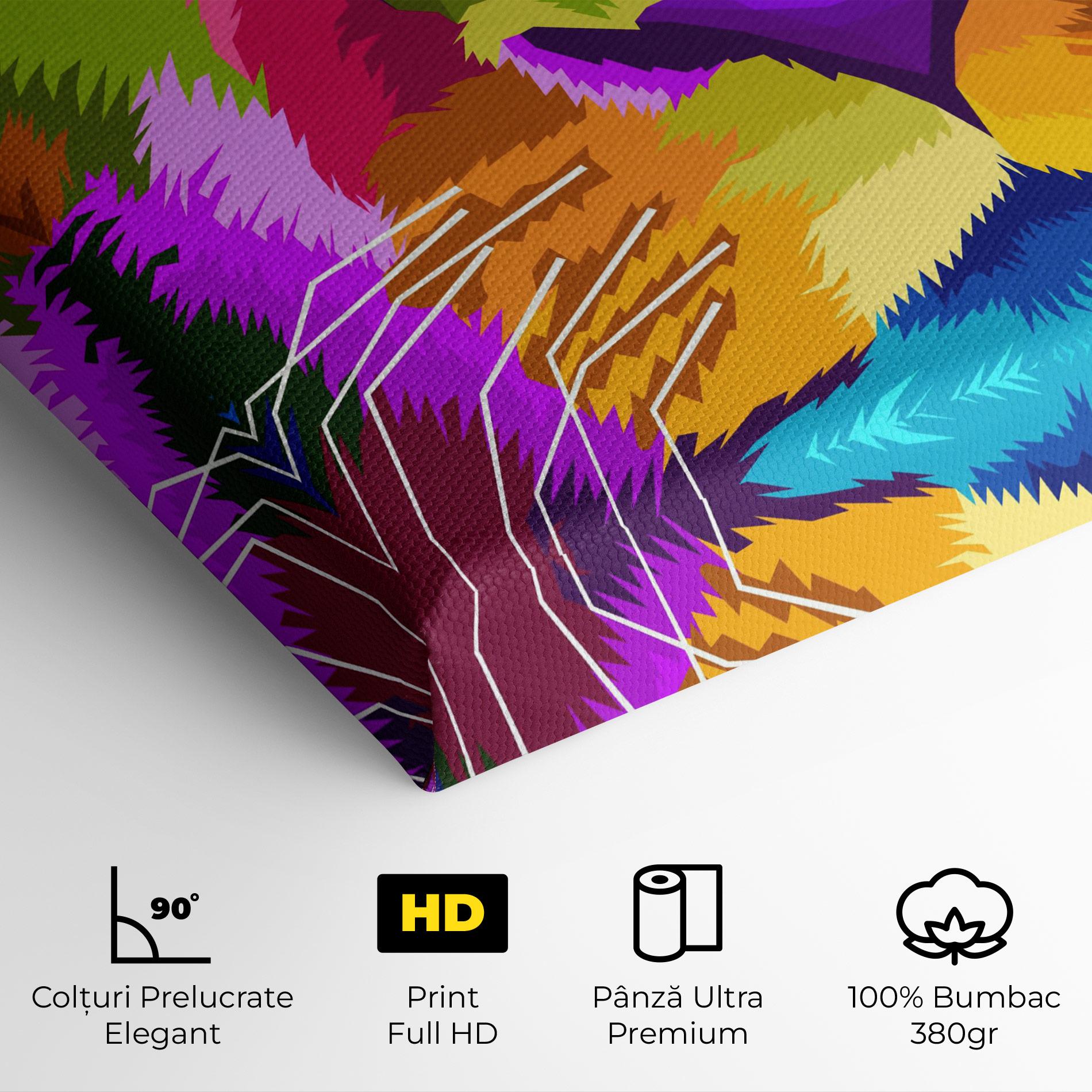 Tablou Canvas Color Lion Close Up mockup 4