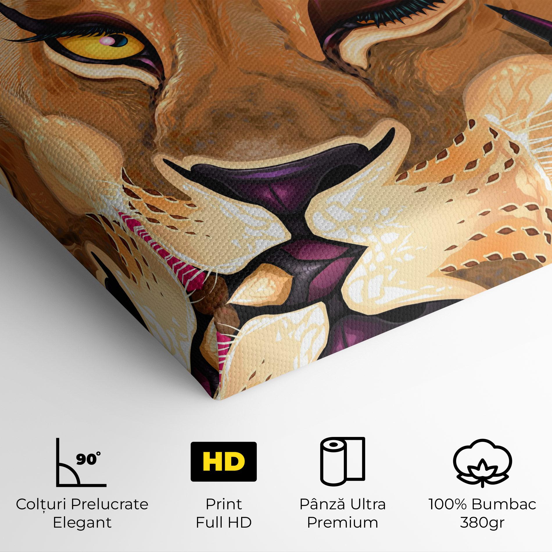 Tablou Canvas Female Lion Makeup mockup 4