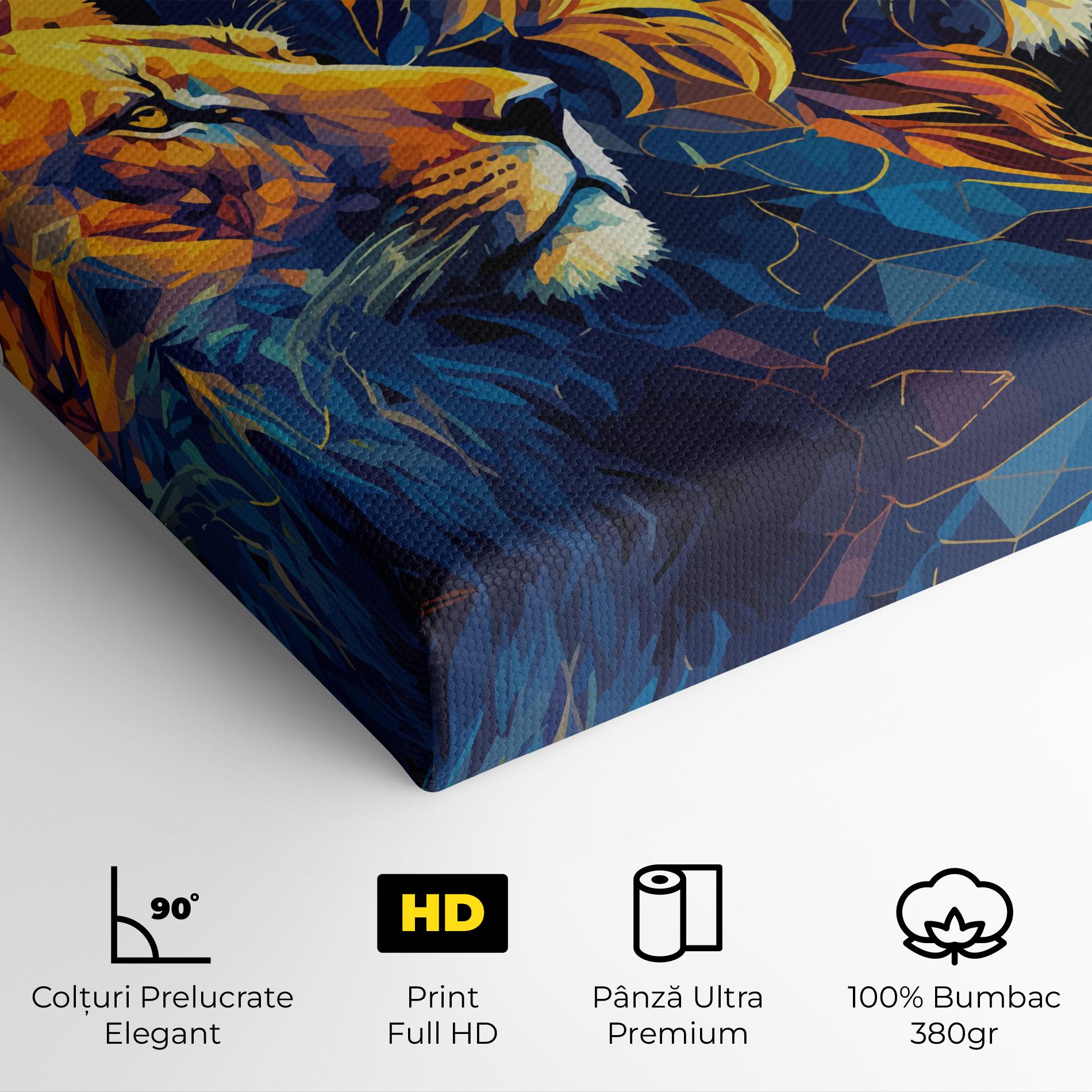 Tablou Canvas Orange Blue Lion mockup 4