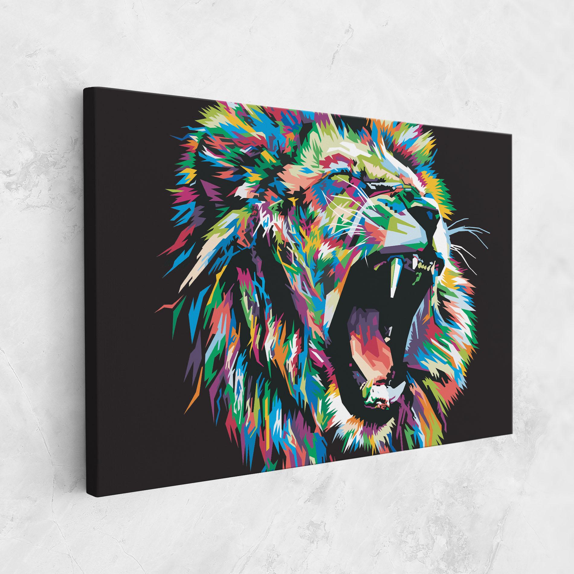 Tablou Canvas Green Blue Lion mockup 1
