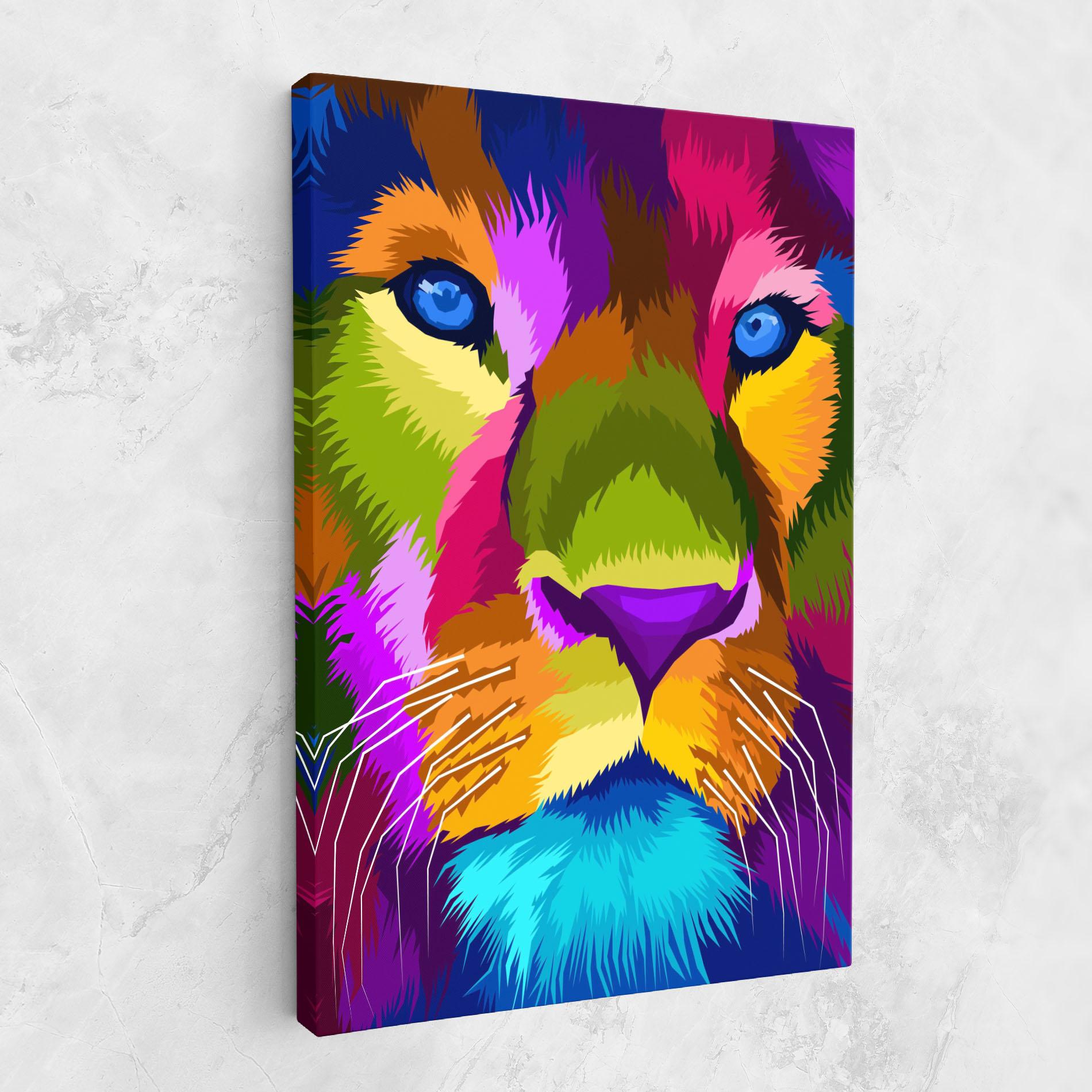 Tablou Canvas Color Lion Close Up mockup 1