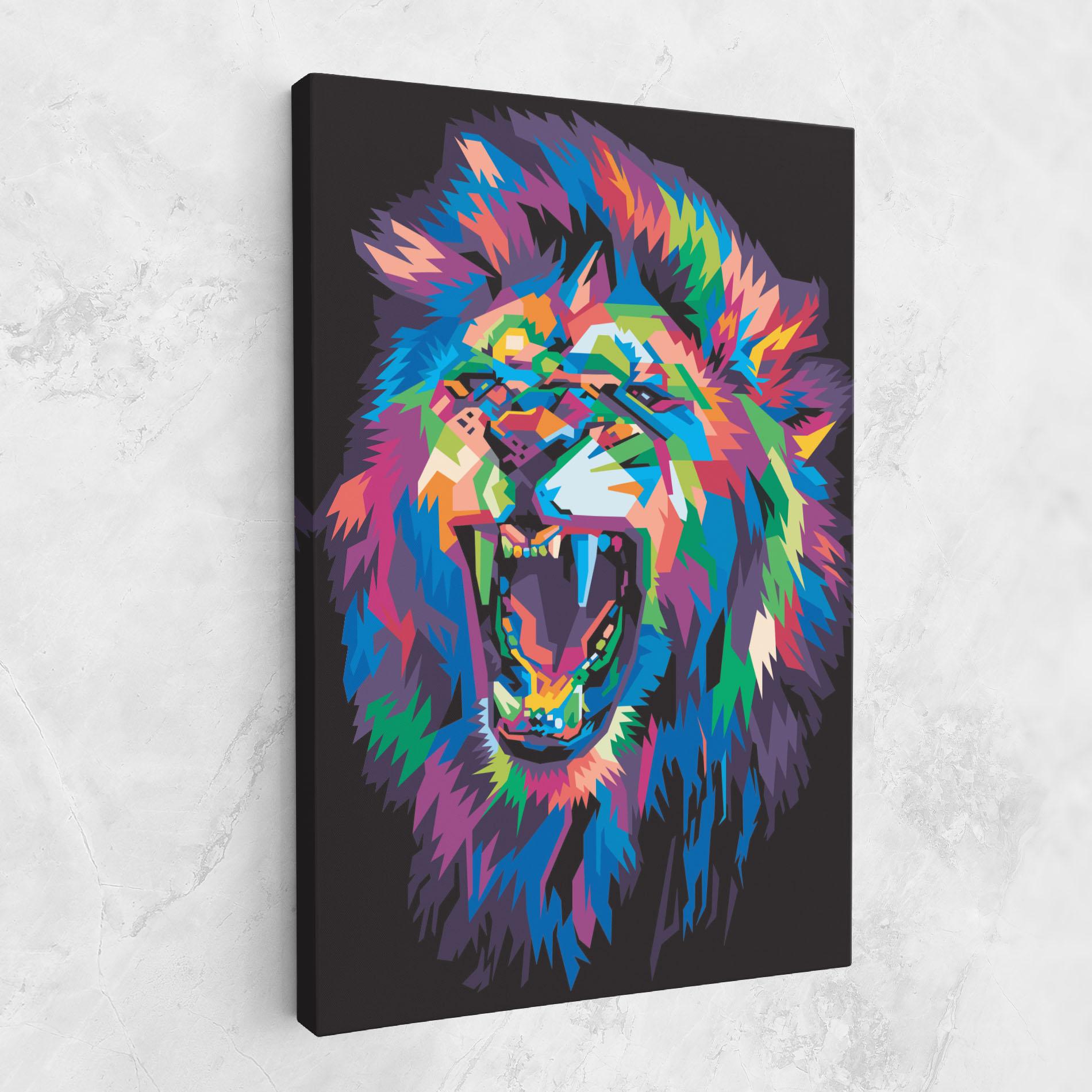 Tablou Canvas Colorful Lion Head mockup 1