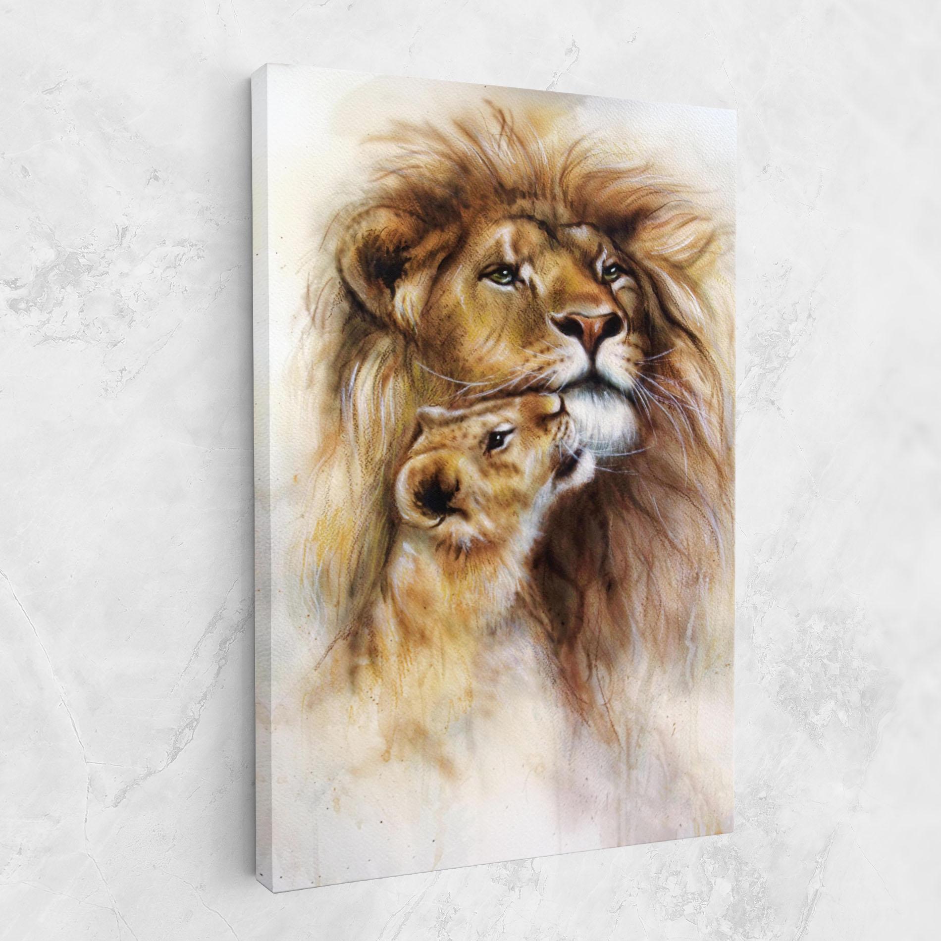 Tablou Canvas Lion Love mockup 1