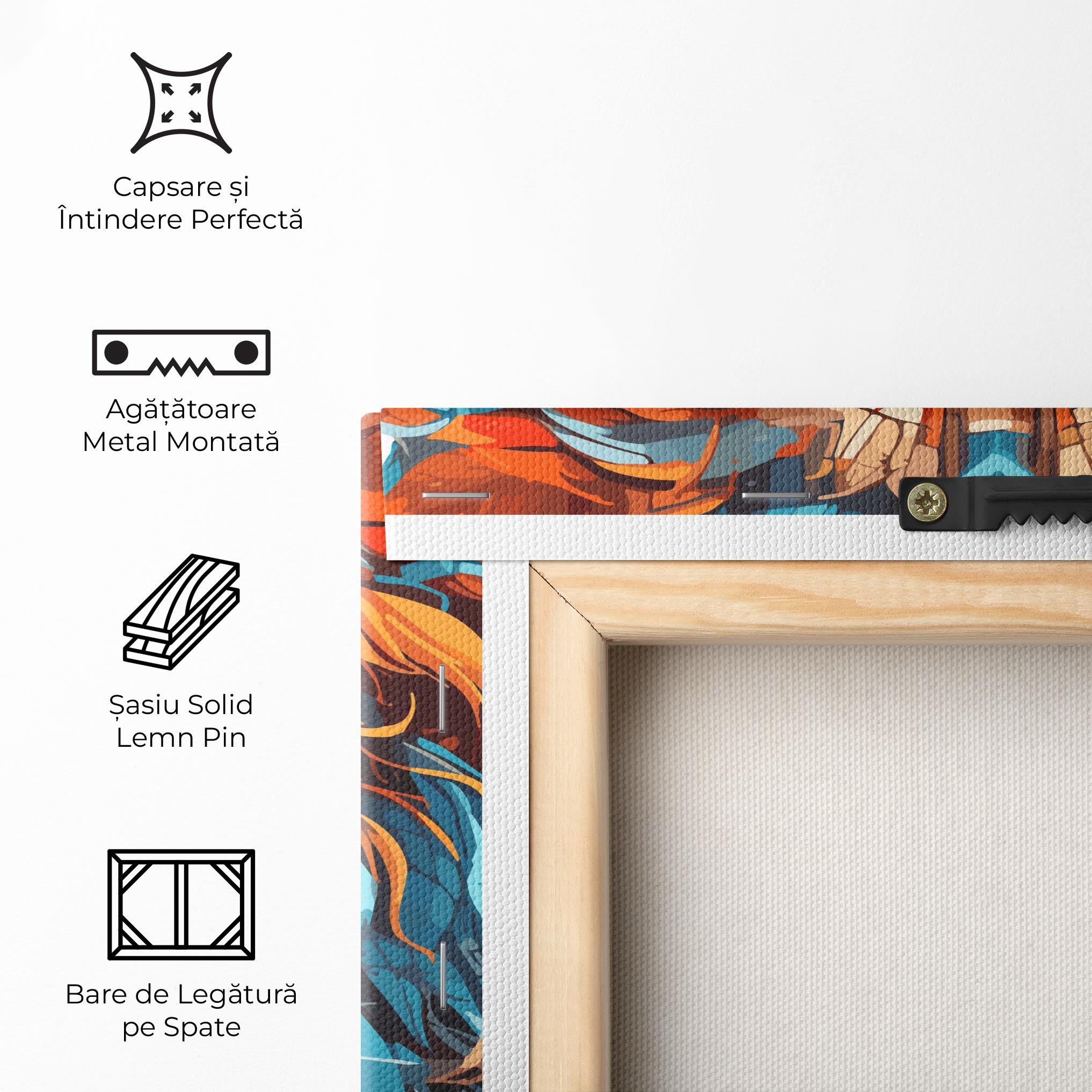 Tablou Canvas Blue Orange Lion mockup 5