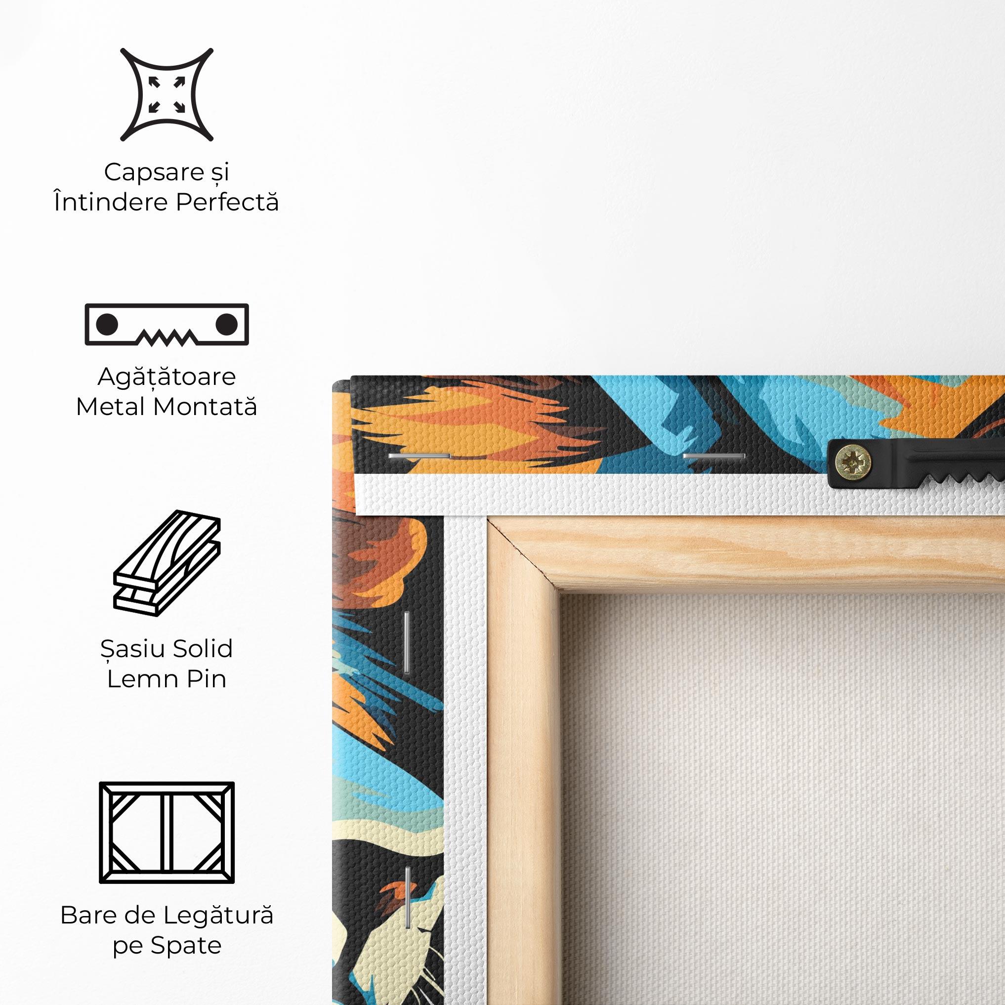 Tablou Canvas Blue Yellow Lion mockup 5