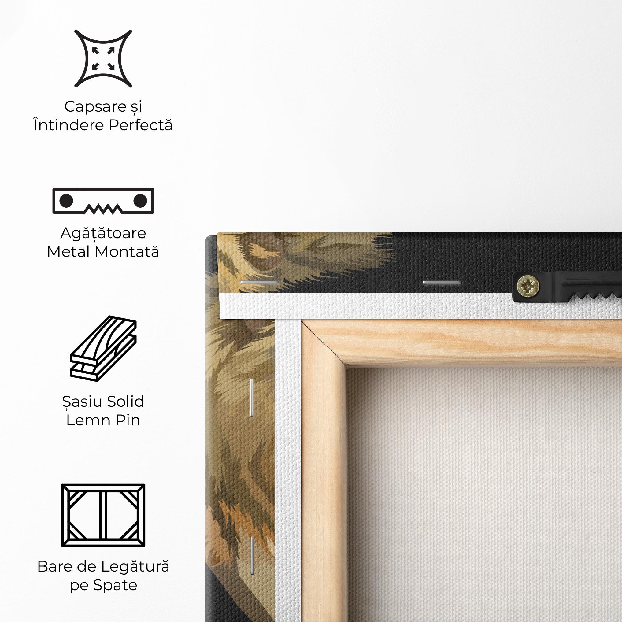 Tablou Canvas Lion Art On Black mockup 5