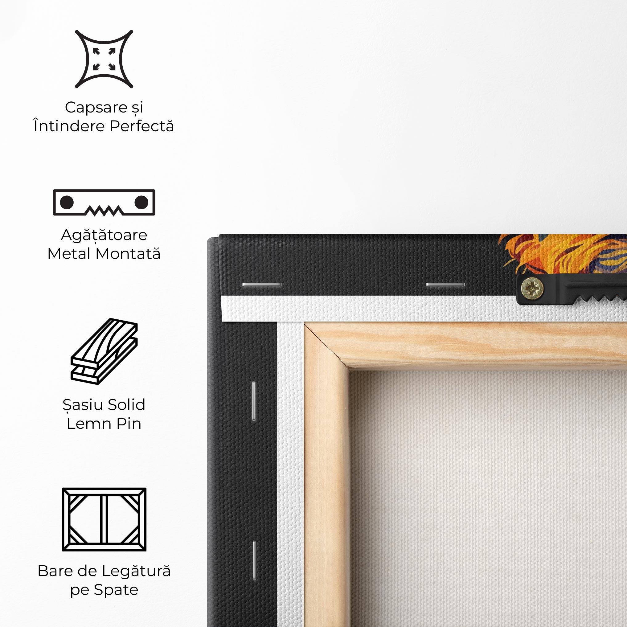 Tablou Canvas Orange Blue Lion mockup 5