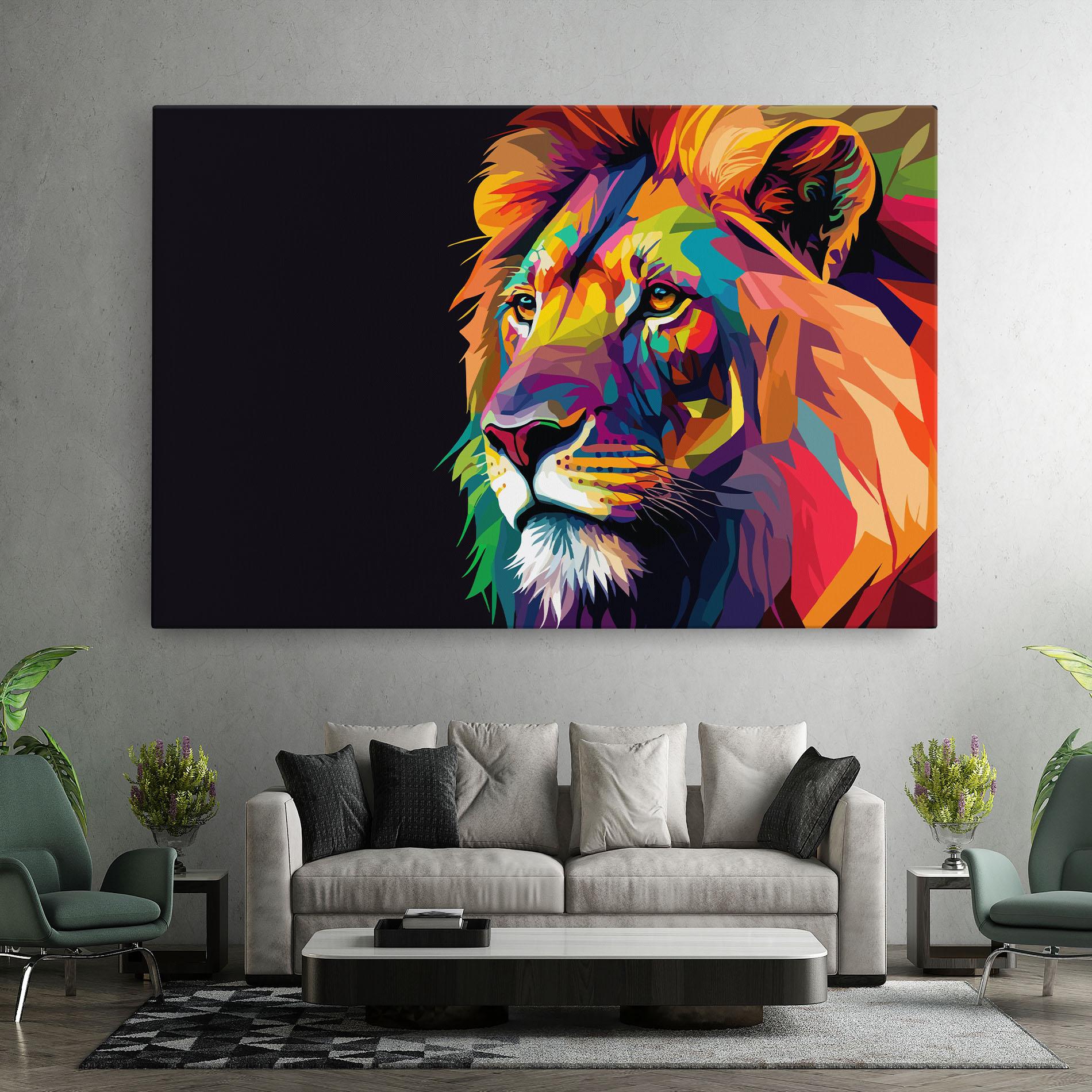 Tablou Canvas Colorful Lion mockup 7