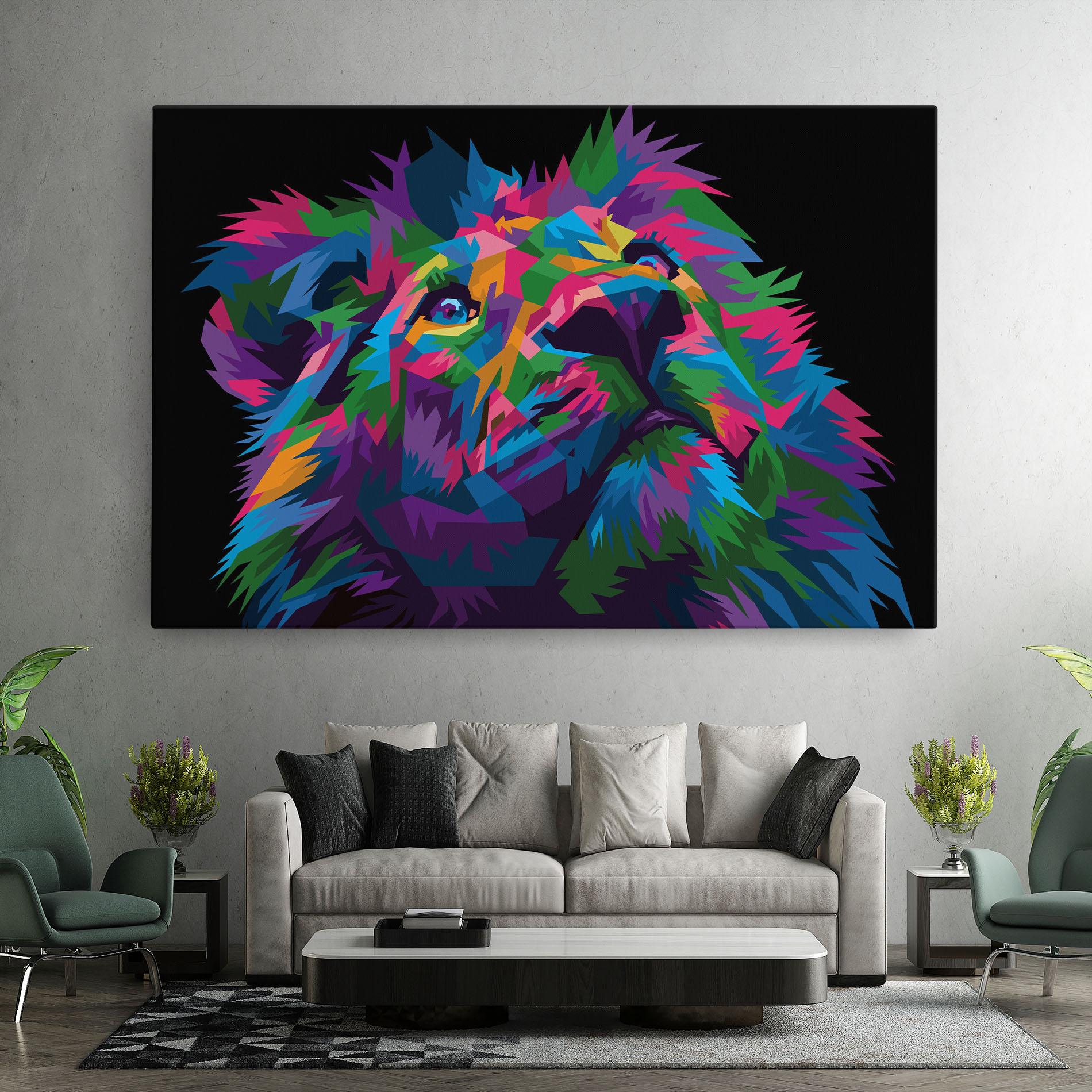 Tablou Canvas Cute Color Lion mockup 7