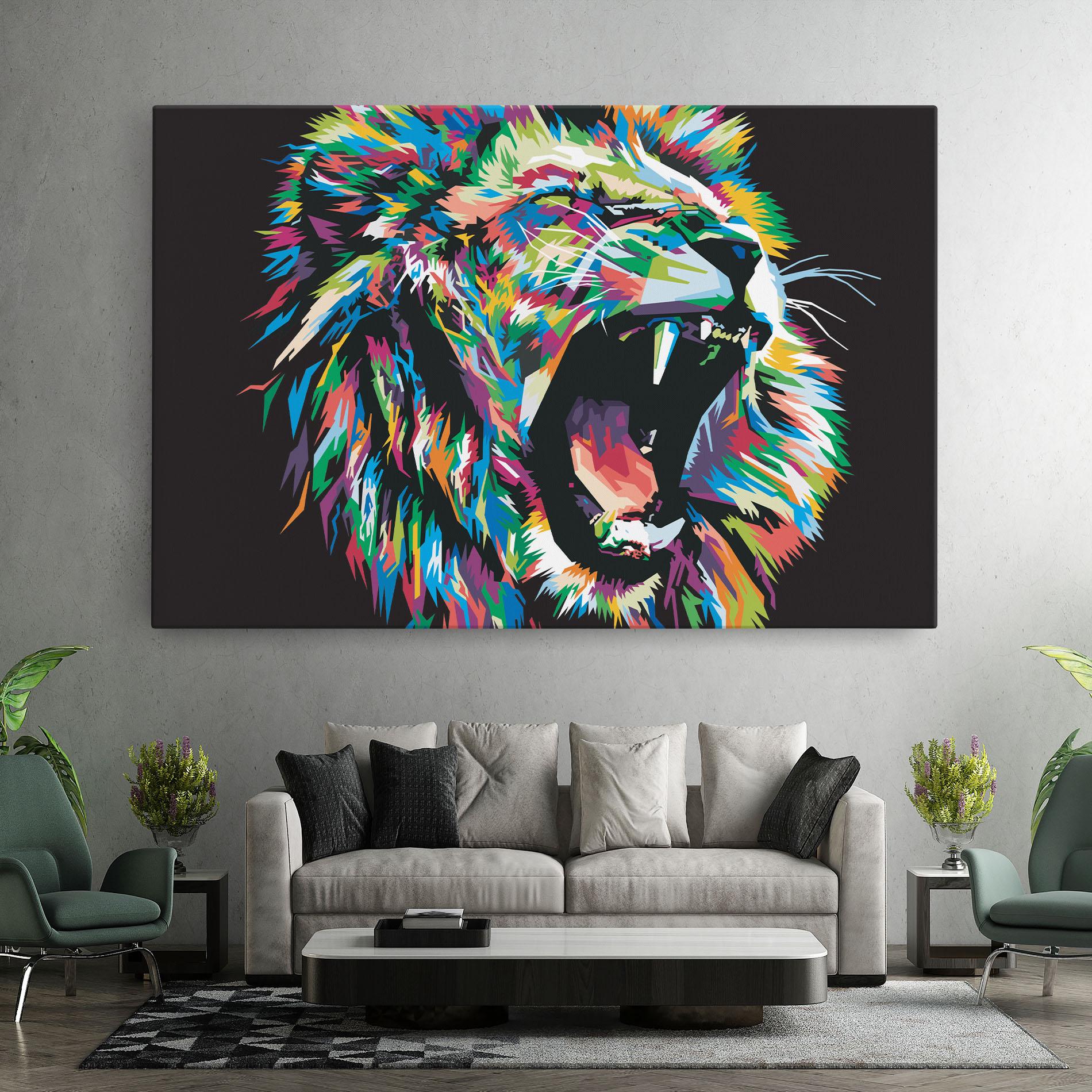 Tablou Canvas Green Blue Lion mockup 7