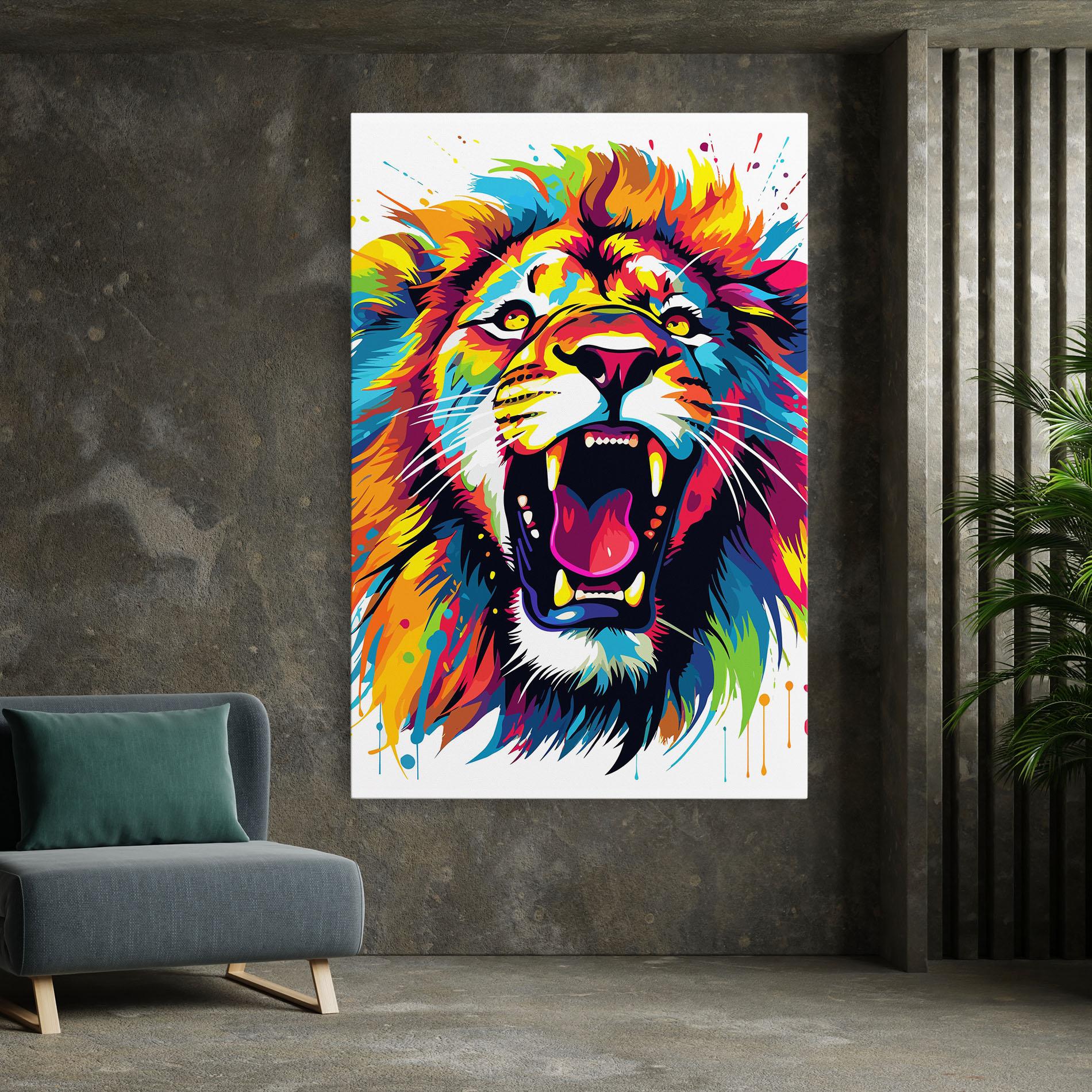 Tablou Canvas Angry Lion Mix mockup 7