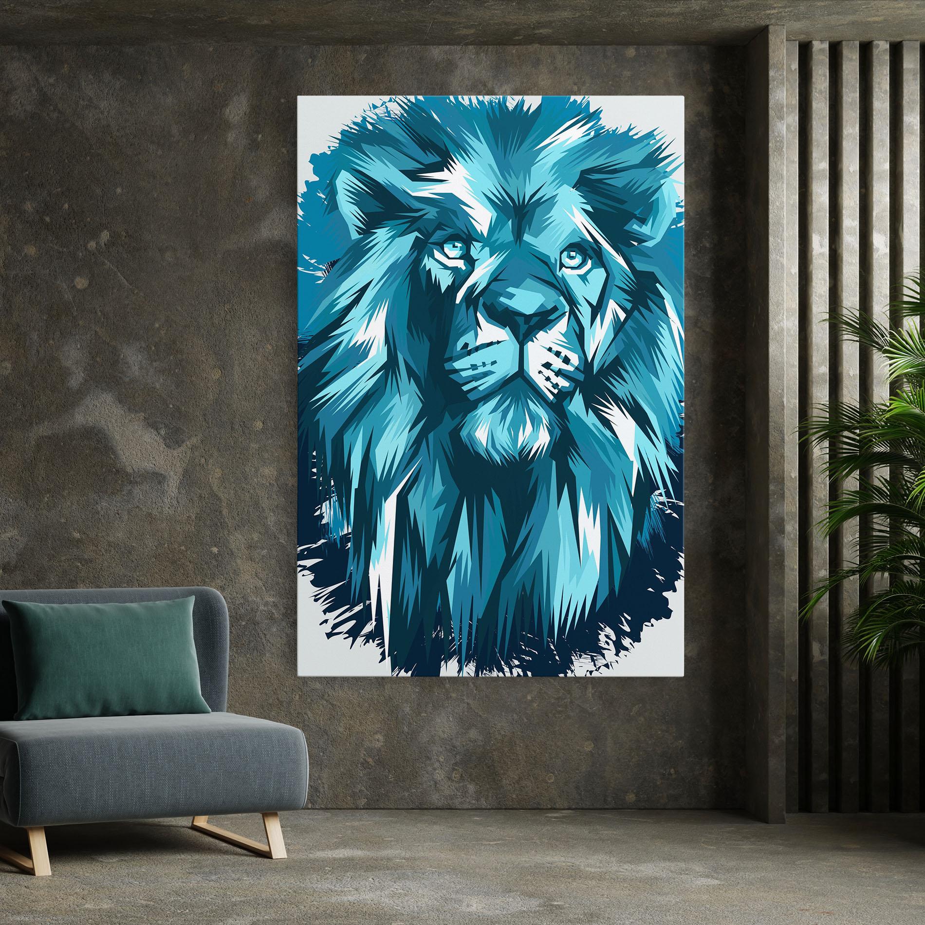 Tablou Canvas Blue Lion Head mockup 7