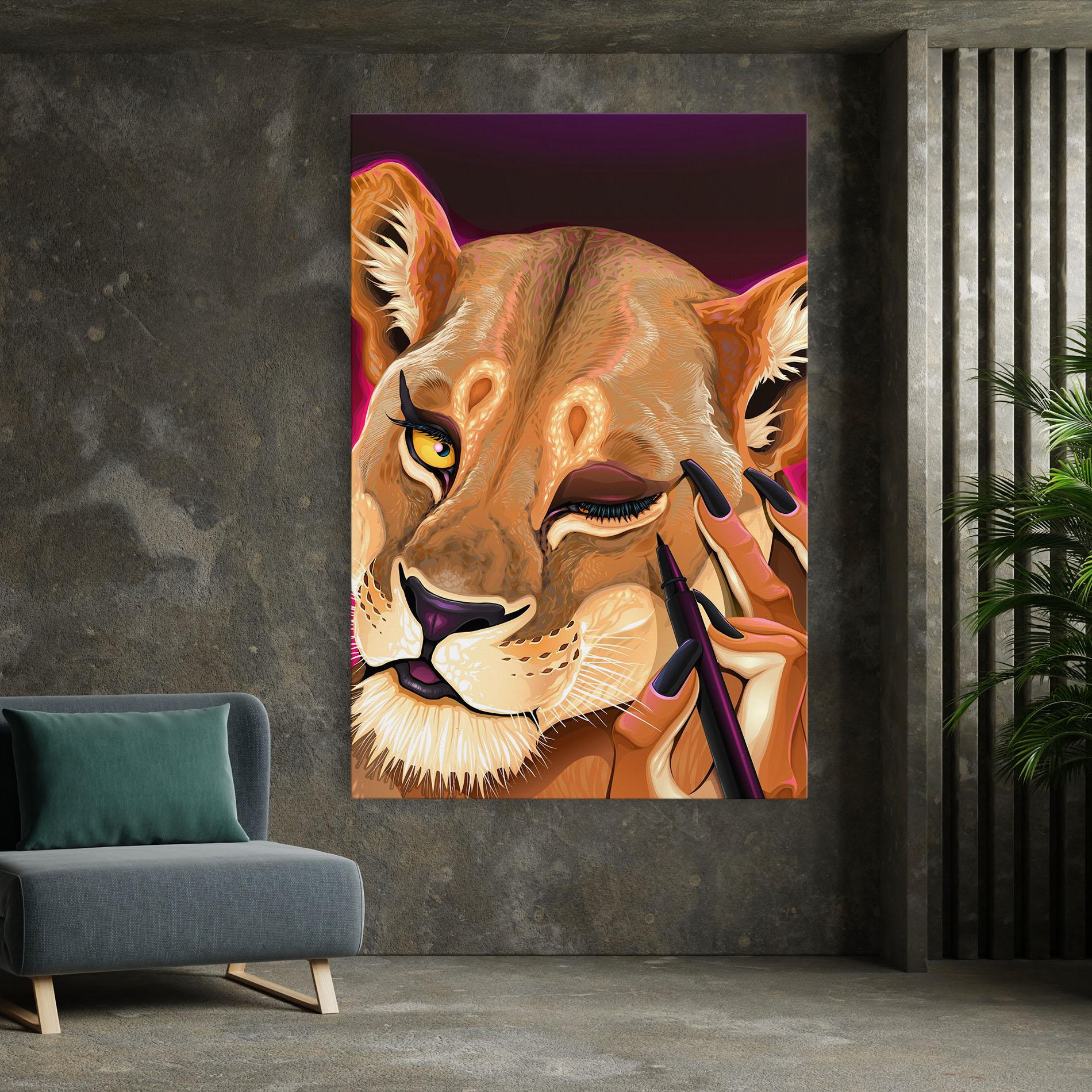 Tablou Canvas Female Lion Makeup mockup 7