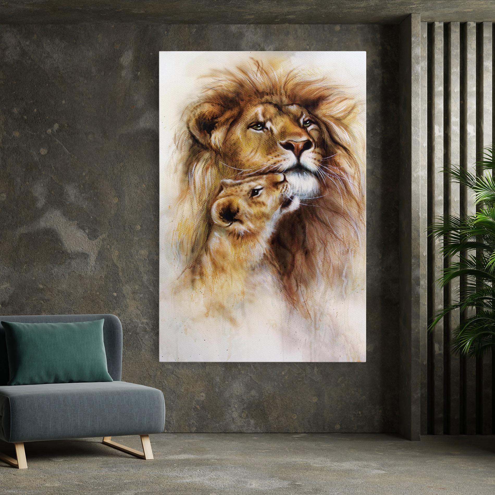 Tablou Canvas Lion Love mockup 7