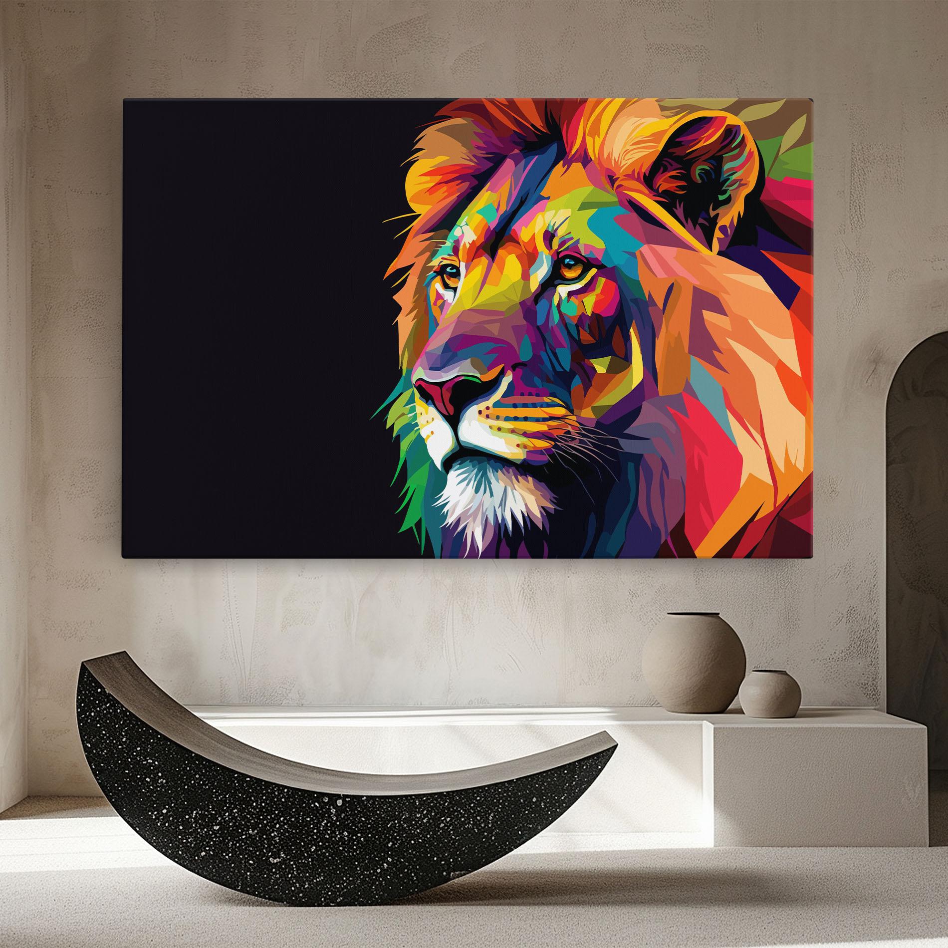 Tablou Canvas Colorful Lion mockup 8