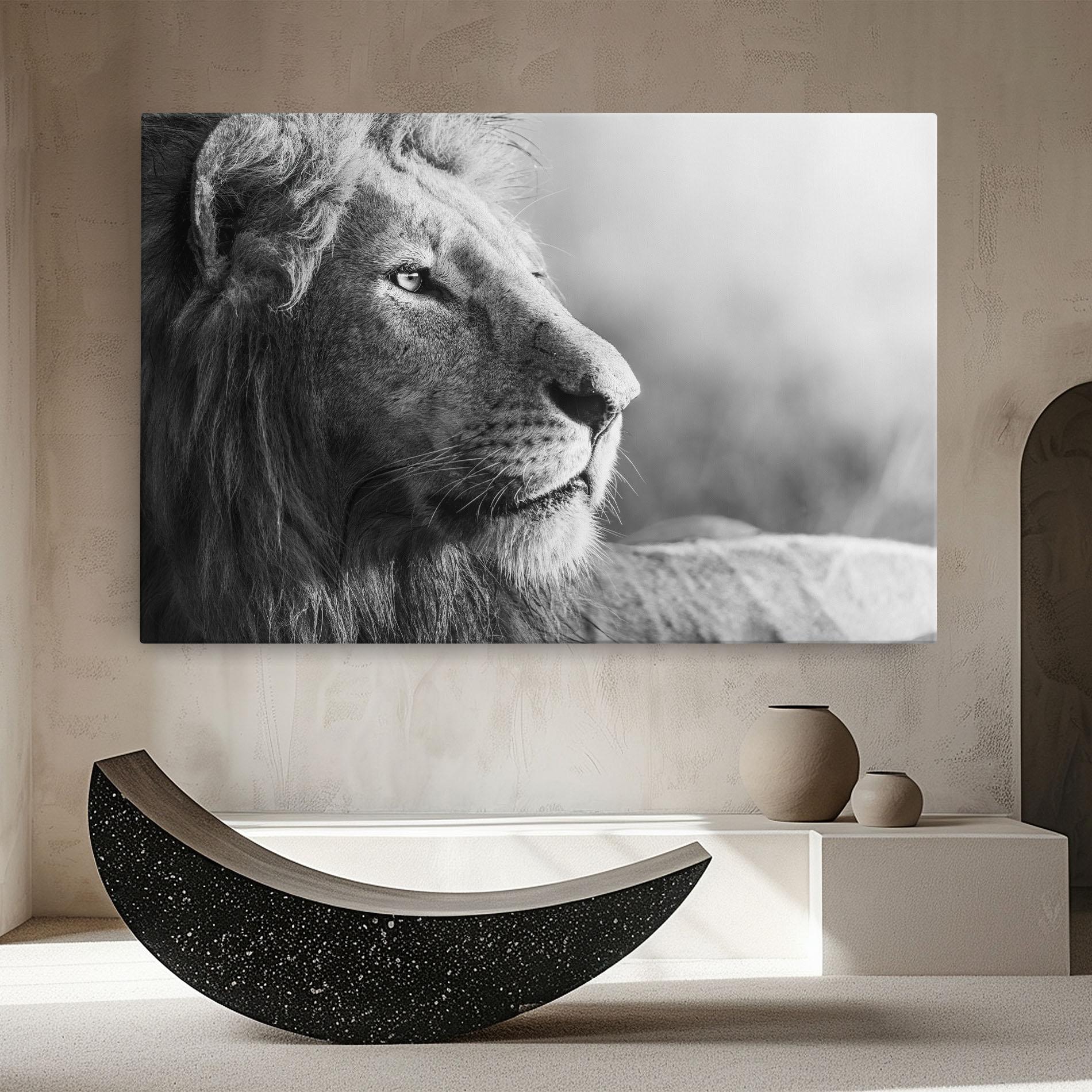 Tablou Canvas Grey Lion Head mockup 8