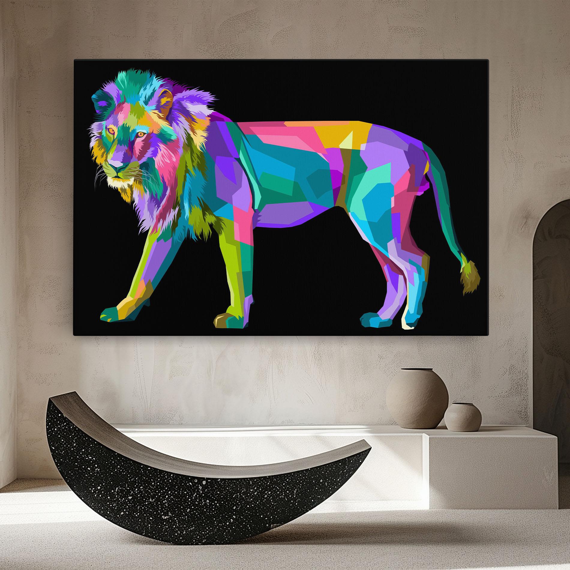 Tablou Canvas Lion Walking mockup 8
