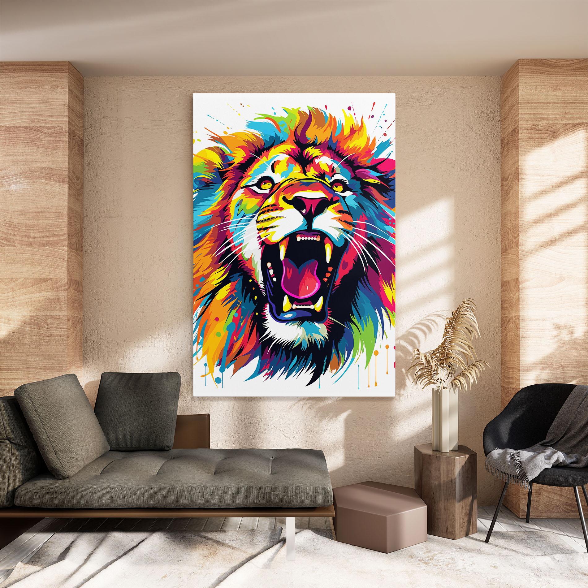 Tablou Canvas Angry Lion Mix mockup 8