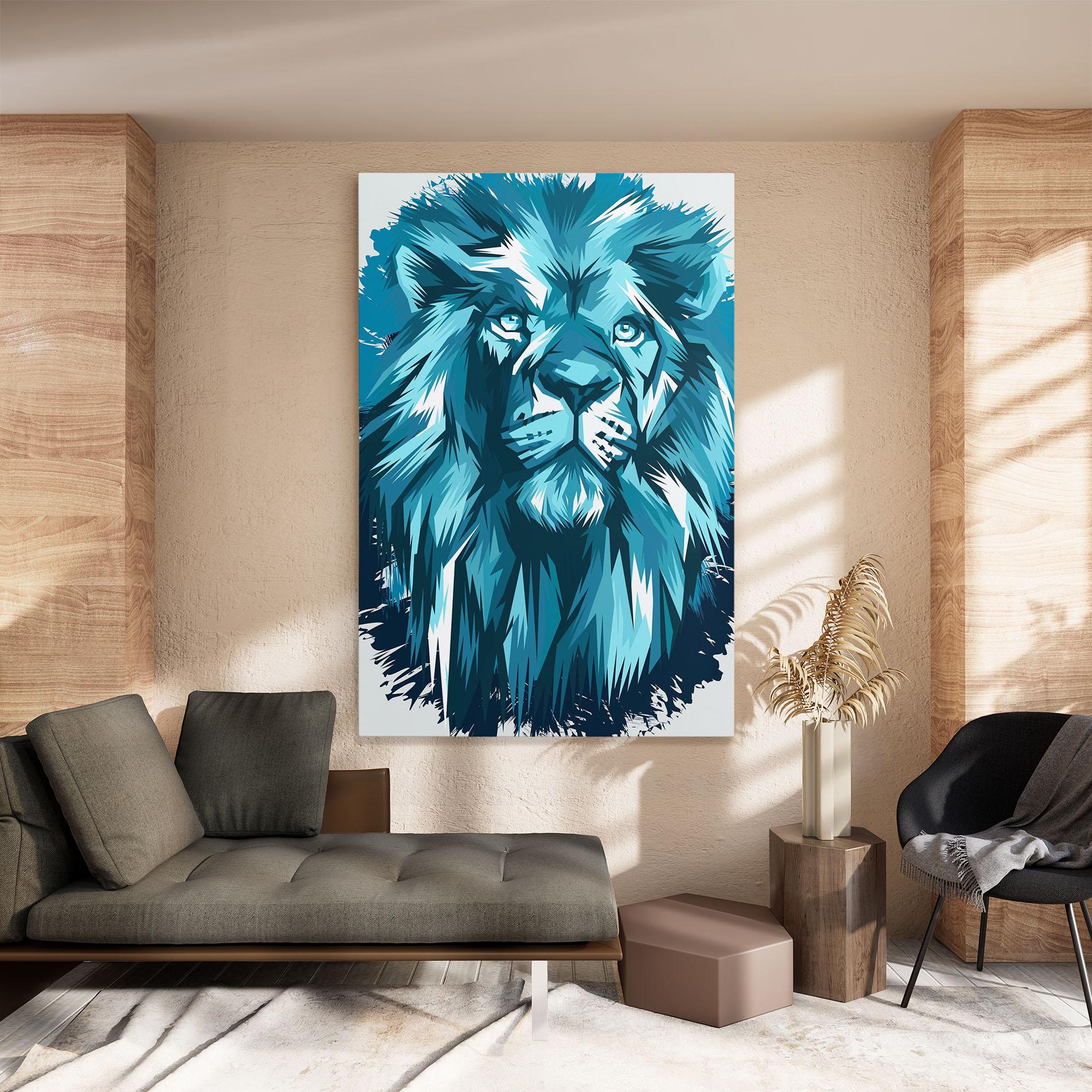 Tablou Canvas Blue Lion Head mockup 8