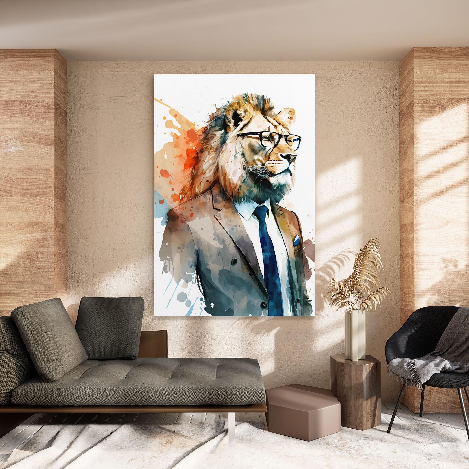 Tablou Canvas Brown Suit Lion mockup 8