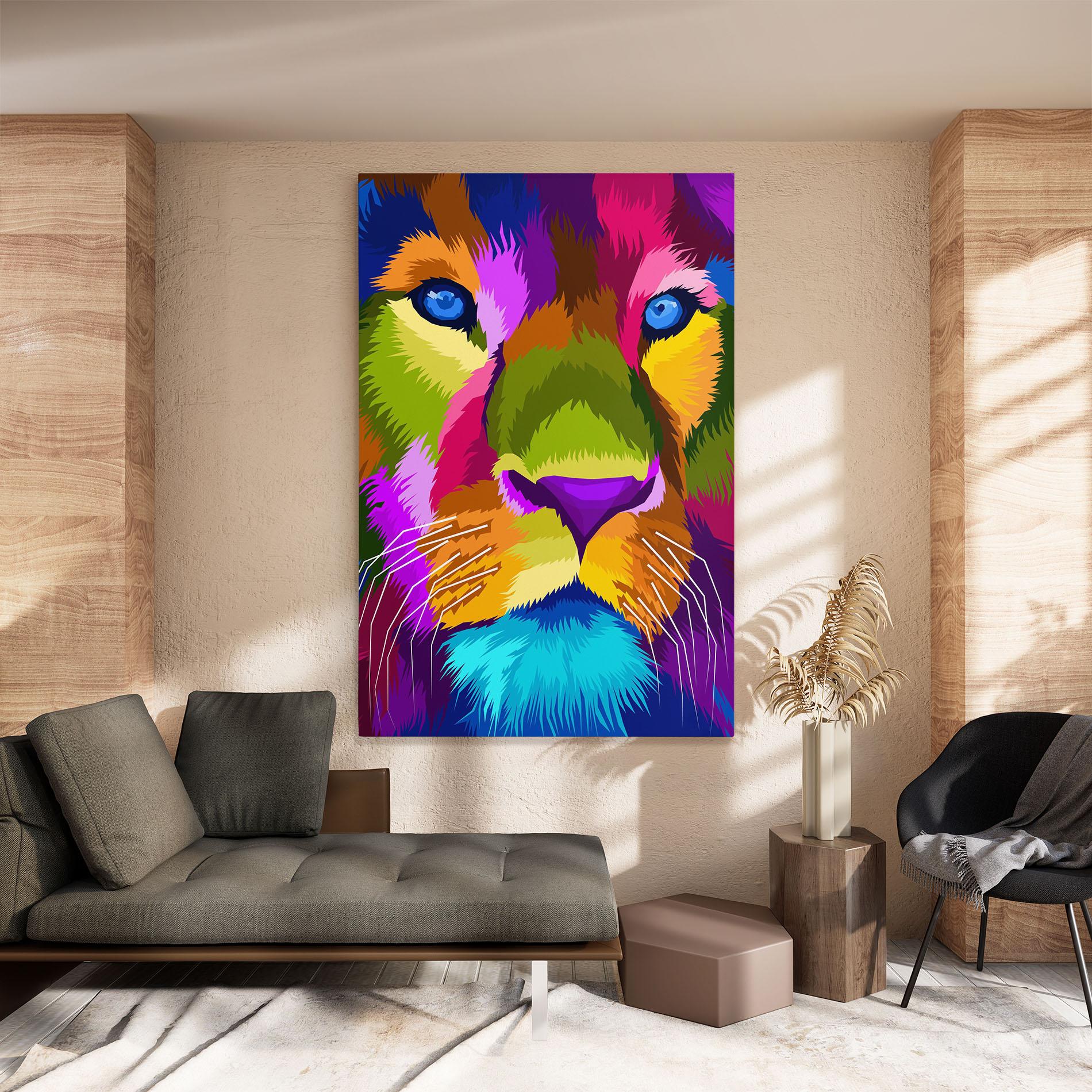 Tablou Canvas Color Lion Close Up mockup 8