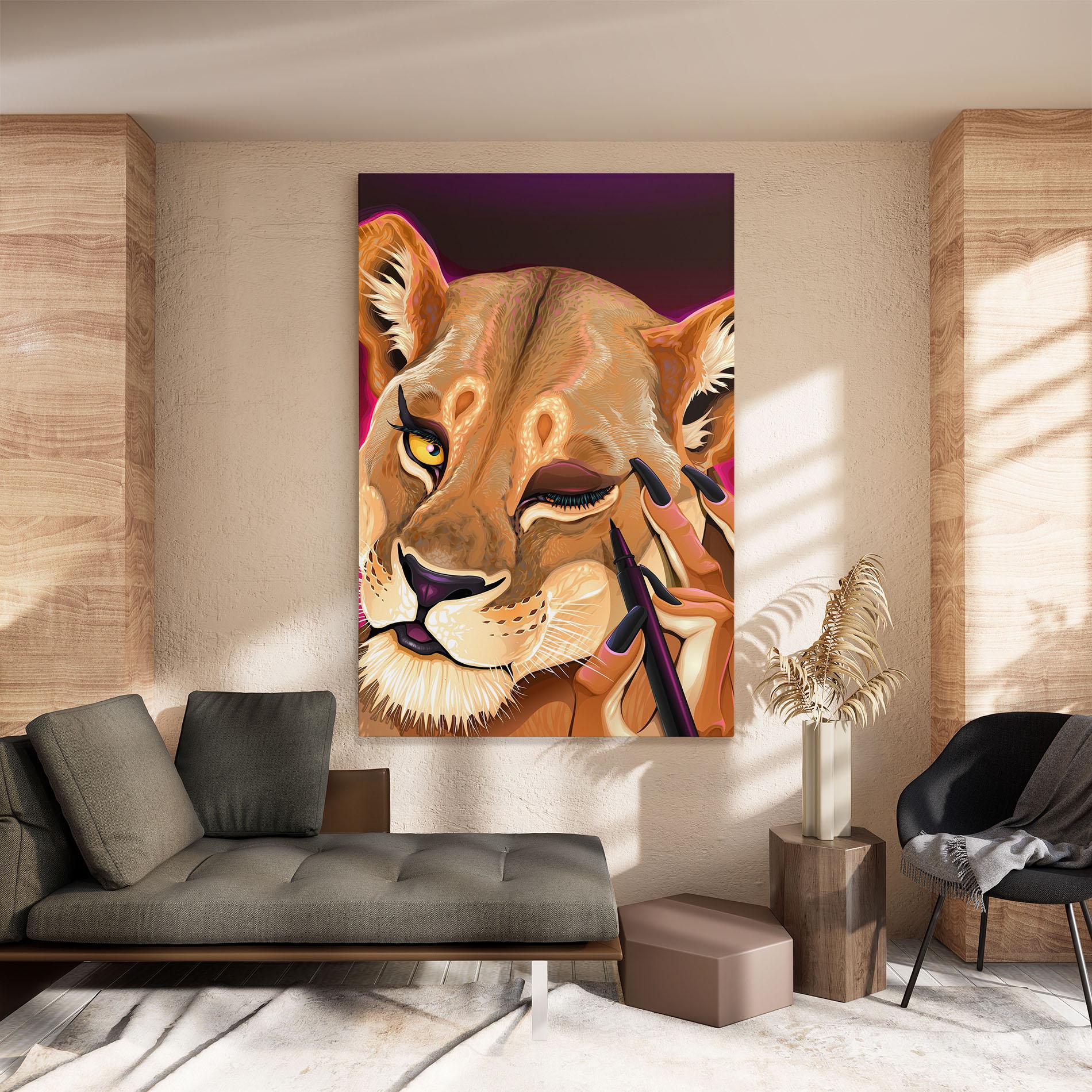 Tablou Canvas Female Lion Makeup mockup 8