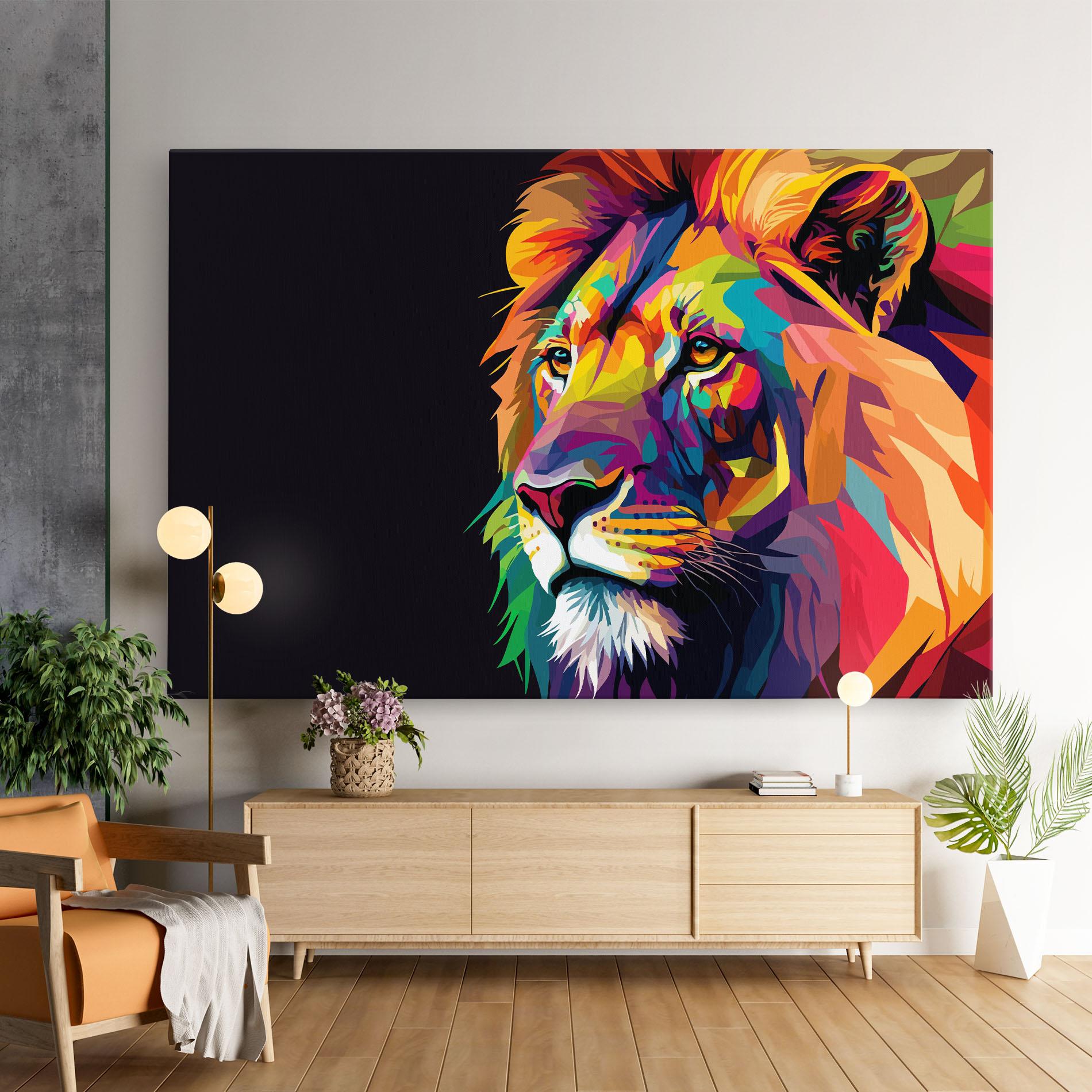 Tablou Canvas Colorful Lion mockup 9