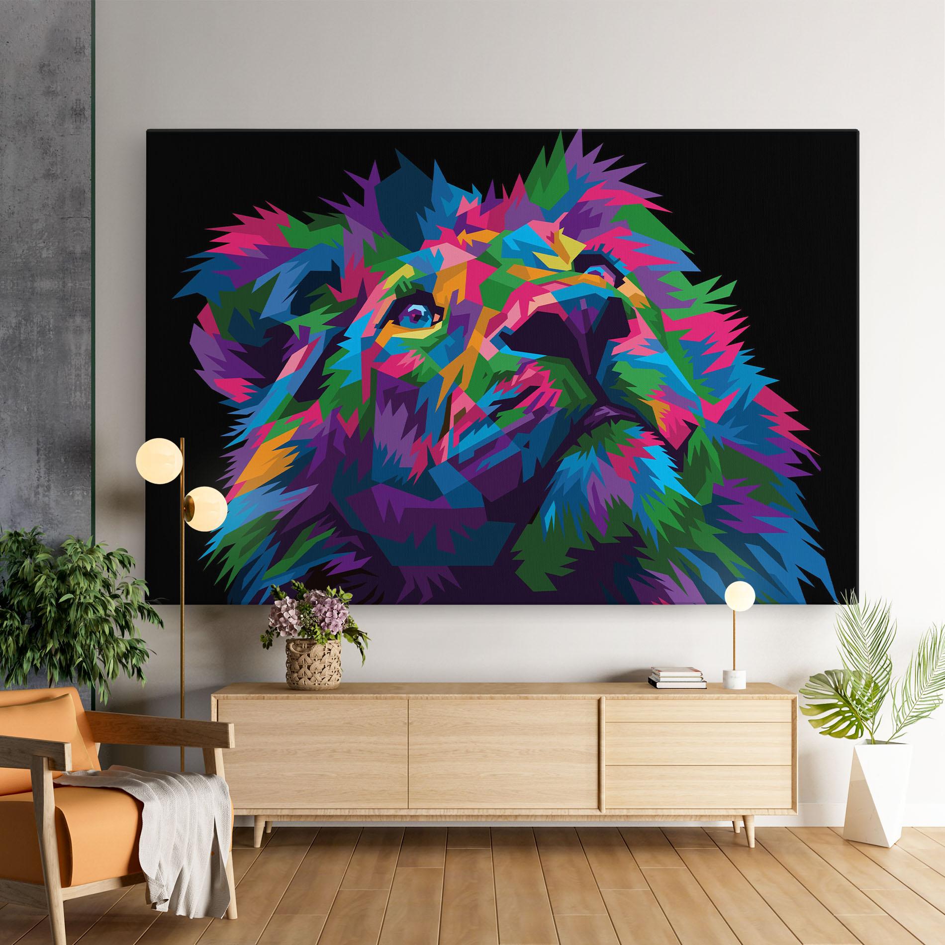 Tablou Canvas Cute Color Lion mockup 9